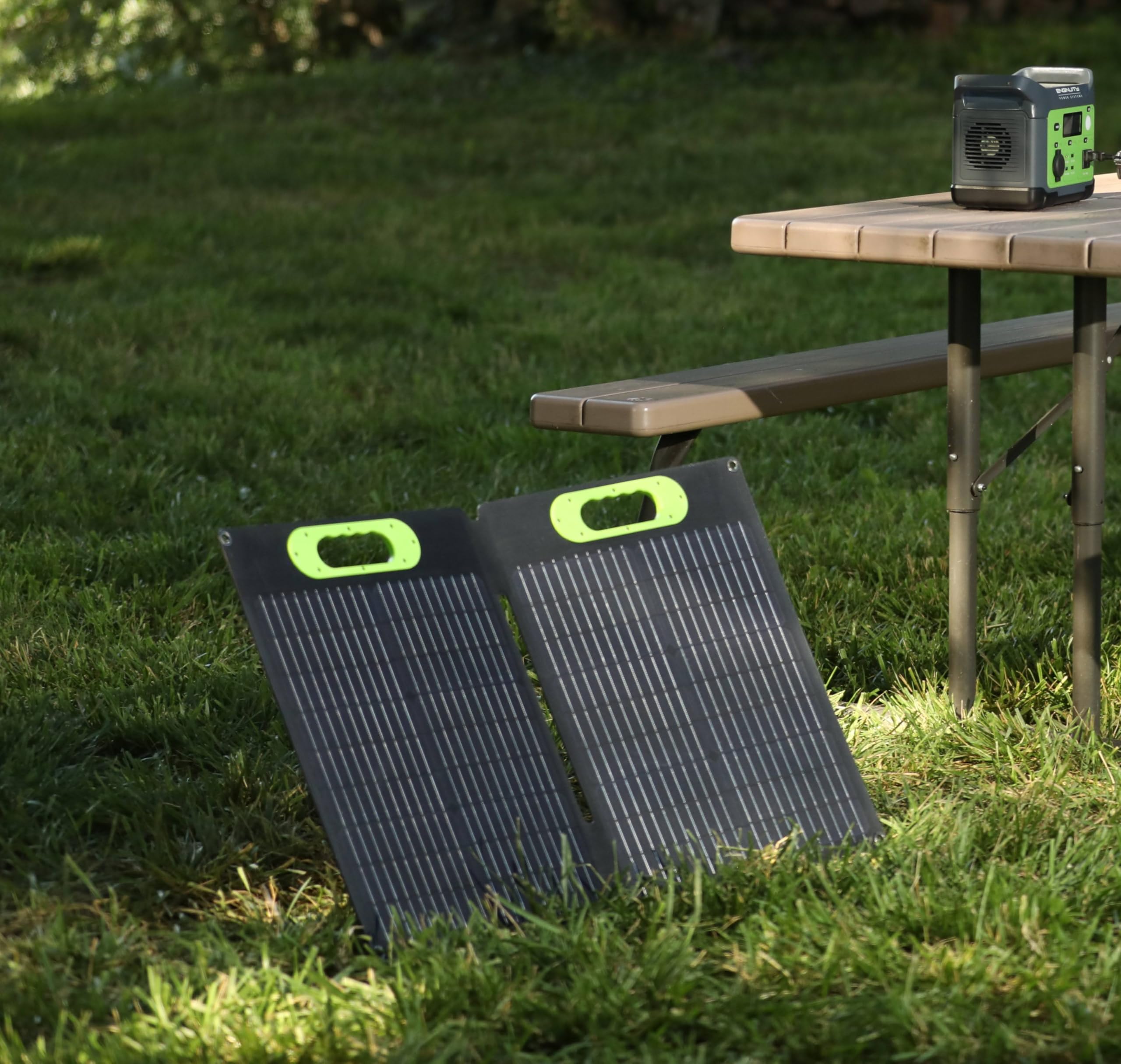 Enginuity 100W Portable Solar Panel for E300, E600, E1000, & E3600, USB Outputs for Direct Charging, High Efficiency, Ideal for Outdoor Camping, RVs, Emergency Power