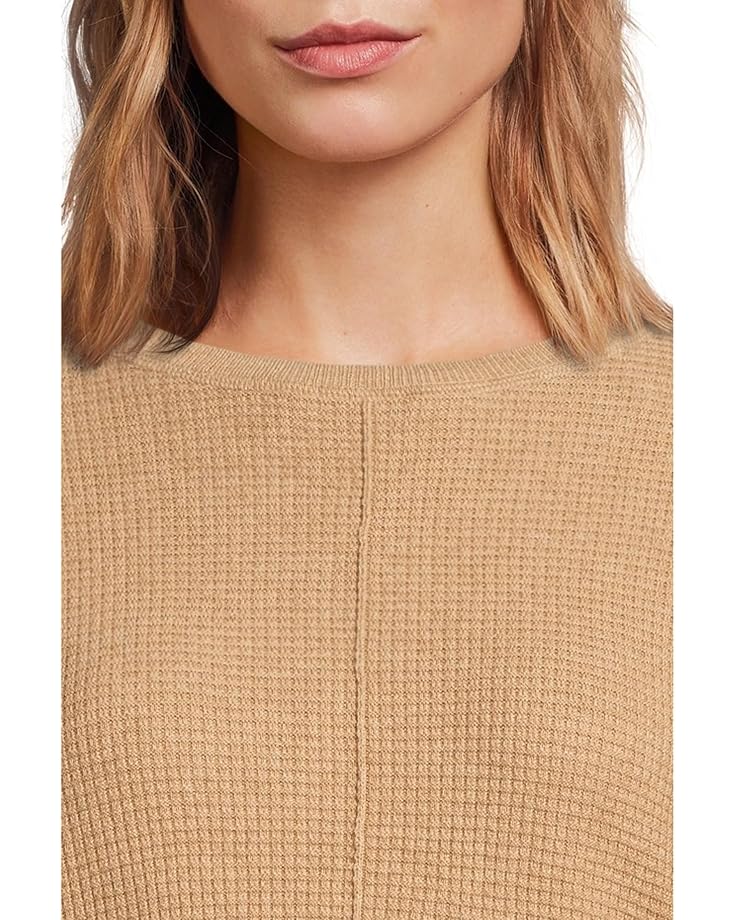 Elliott Lauren Cotton Cashmere - Round Neck Waffle Stitch Drop Shoulder Long Sleeve Sweater - #4 of 5