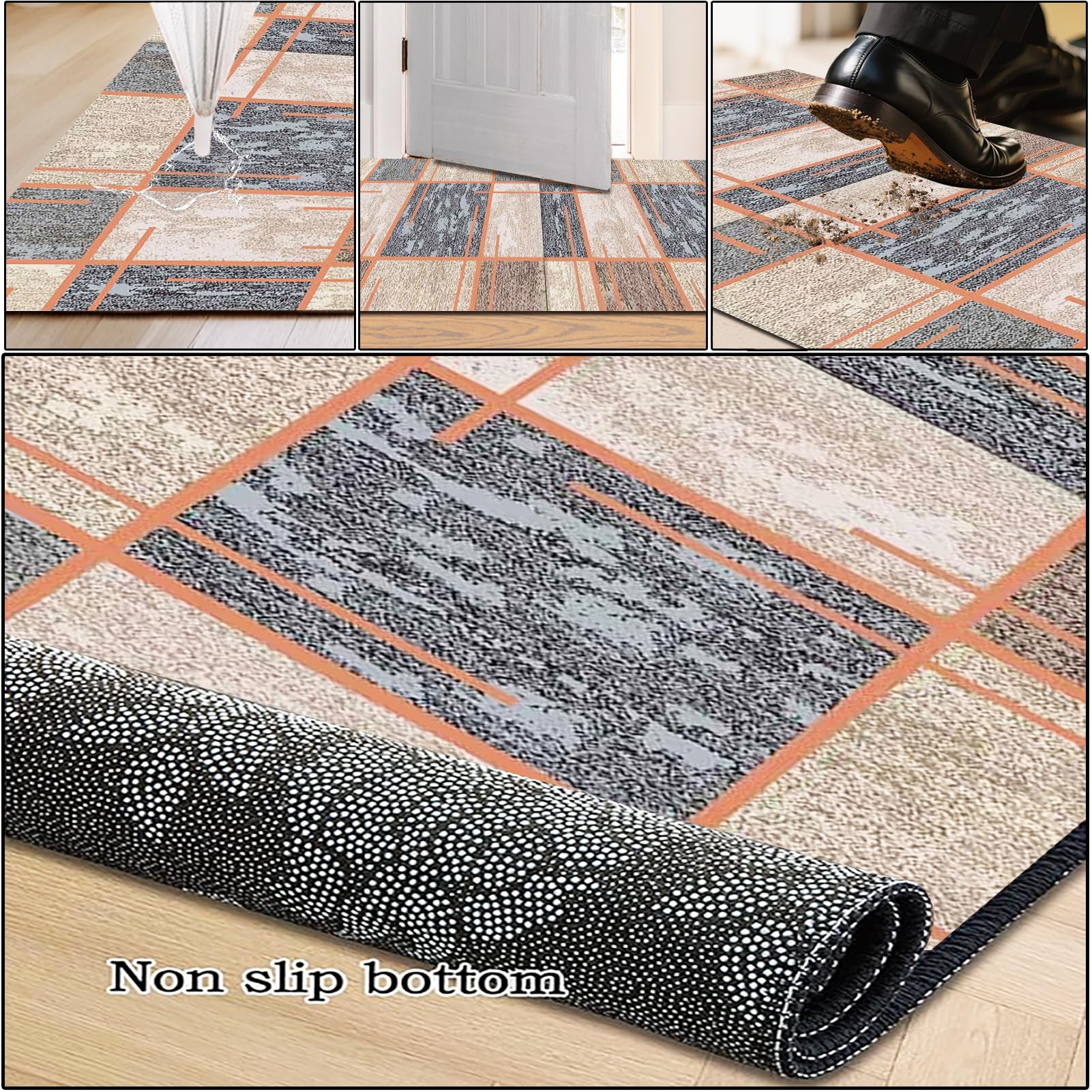 Dywan do przedpokoju długi antypoślizgowy zmywalny chodnik do przedpokoju 100 x 300 cm