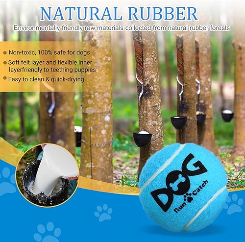 Miniatura 6 de Squeaky Dog Balls - Pelotas de tenis chirriantes para perros, color azul, tamaño mediano, 2.5 pulgadas, paquete de 4