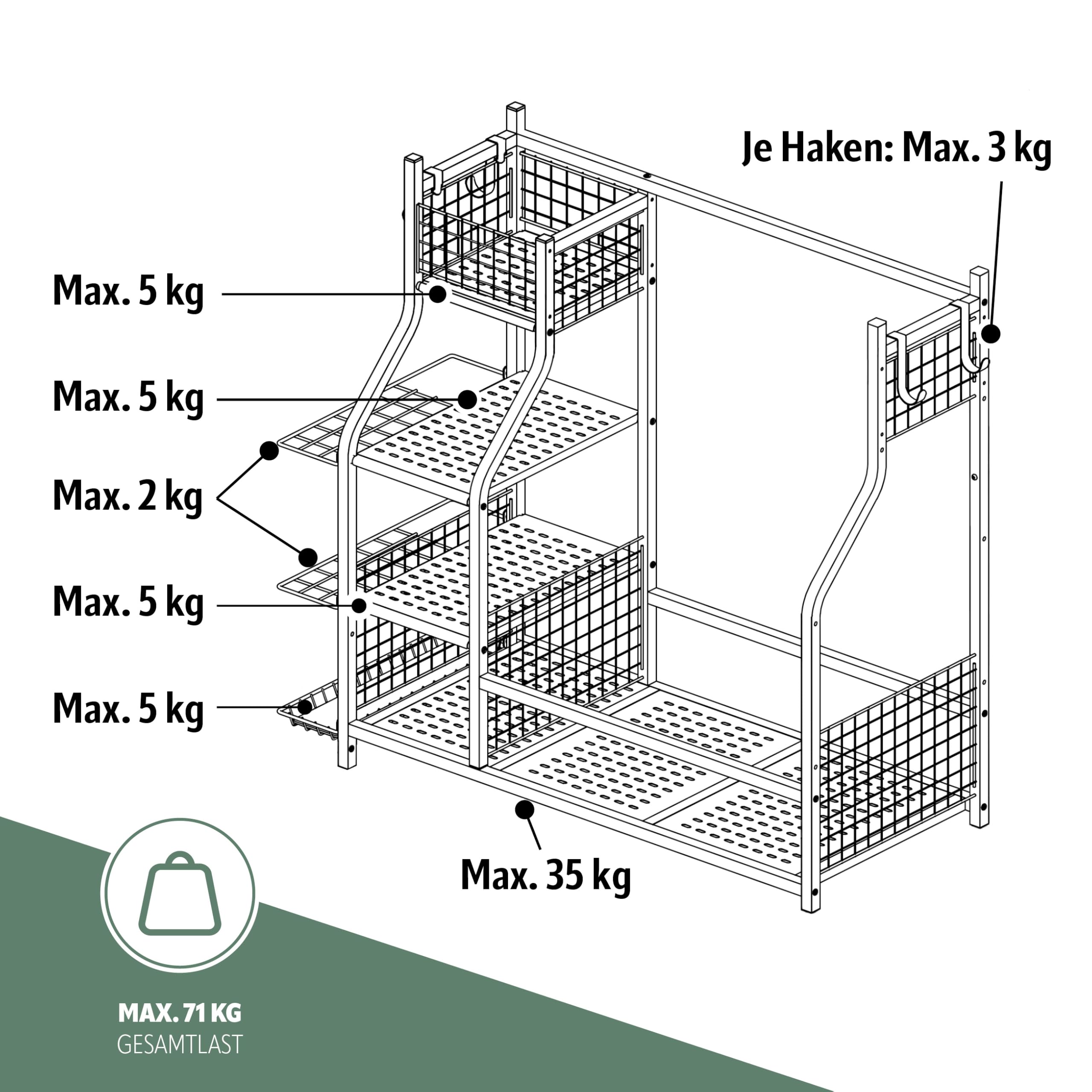 eluno Golftaschen-Organizer, Regalwagen mit stabilen Ablagefl�chen und K�rben, Aufbewahrungsregal passend f�r 2 Golftaschen und Golfausr�stungszubeh�r, Golftaschenhalter, aus schwarzem Stahl
