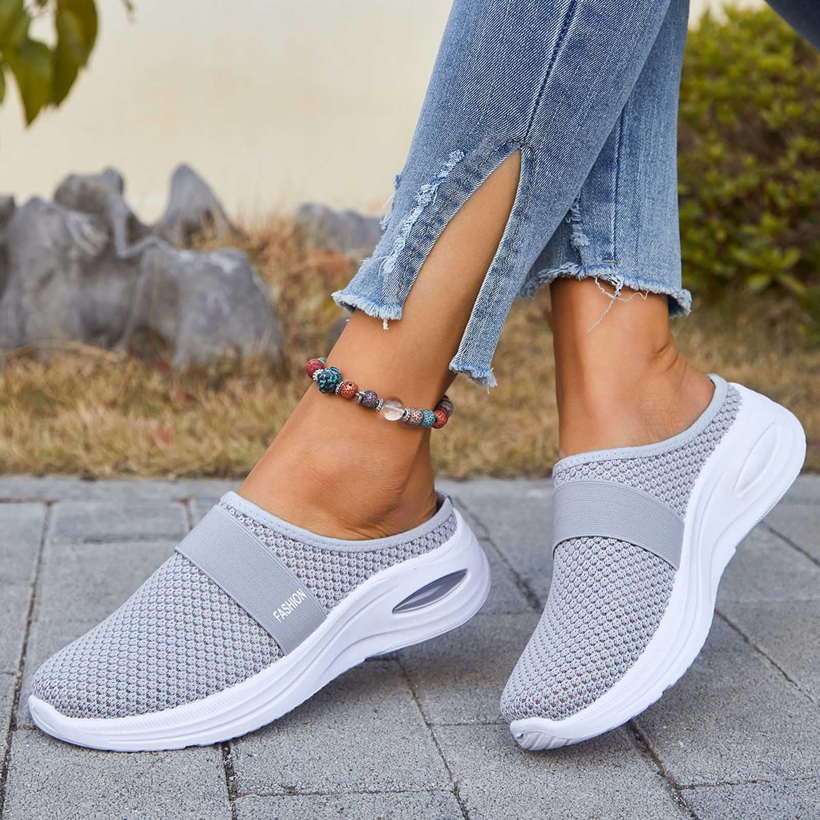 Clogs Damen Hausschuhe Orthopädische Schuhe Mesh Sommerschuhe Slip On rutschfest Pantoletten Gesundheitsschuhe Diabetiker Sandalen Gartenschuhe Pflege Schuhen Kochschuhe