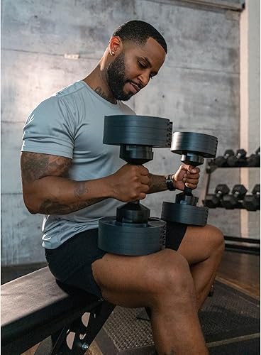 Miniatura 9 de Nuobell - Mancuernas ajustables Gym Army Nuobell, 5 libras - 50 libras, mancuernas ajustables de peso libre para hombres y mujeres, entrenamiento de