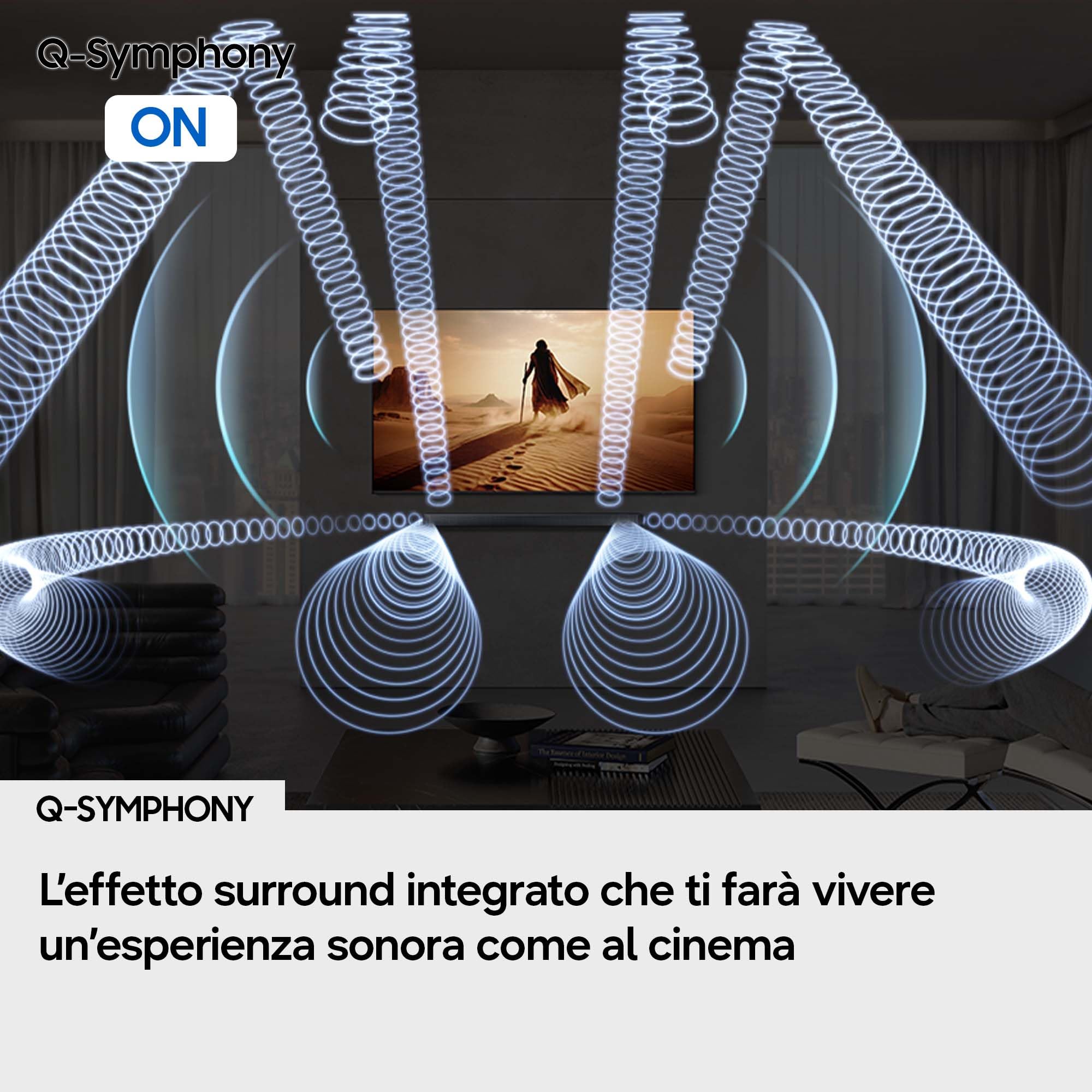 Samsung Q-Serie Soundbar HW-Q600H/XC 3.1.2 Canali, Subwoofer, Wireless Dolby Atmos, Q-Symphony, Adaptive Sound, Connessione TV Wireless, 2026