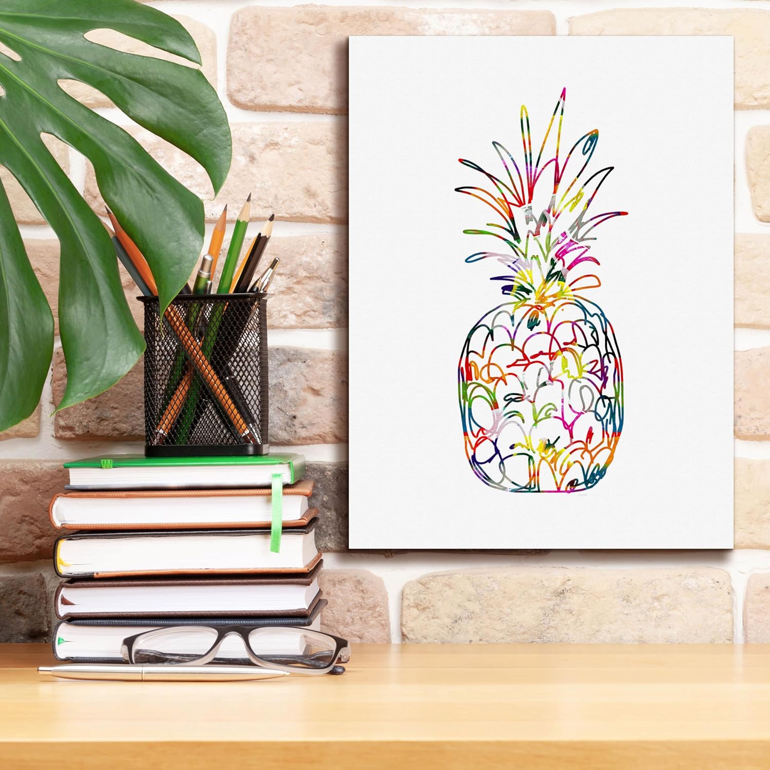 Epic Graffiti 'Electric Pineapple' by Linda Woods, Canvas Wall Art, 12"x16"