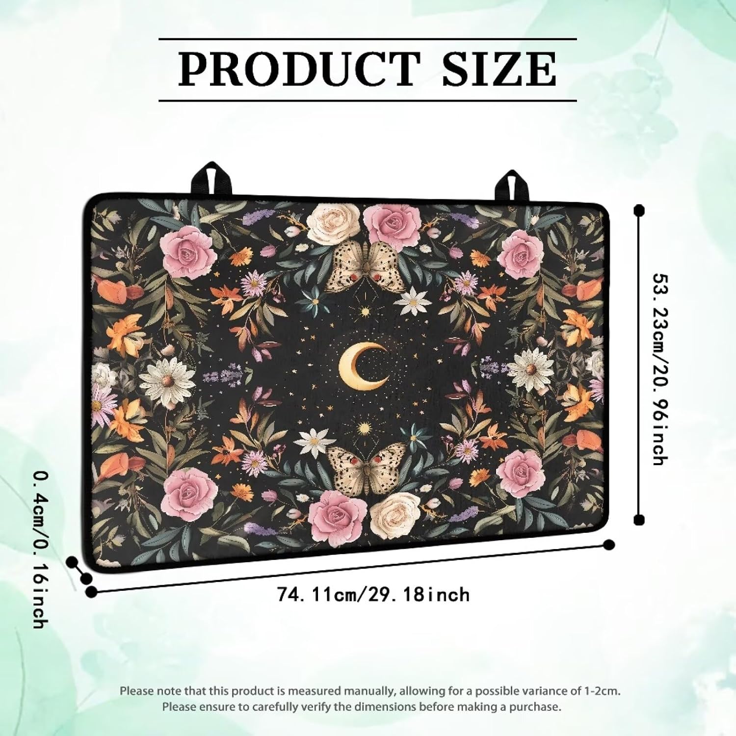 Poceacles Glass Top Stove Cover for Electric Stove, Foldable Cooktop Protector Multipurpose Mat Washer Dryer Top Protector Kitchen Decor Accessories, Moon Butterfly Pink Flower