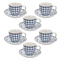 Tognana, Confezione 6 Tazze caffè con piatto Cc 80 Cottage, New Bone China, Beige