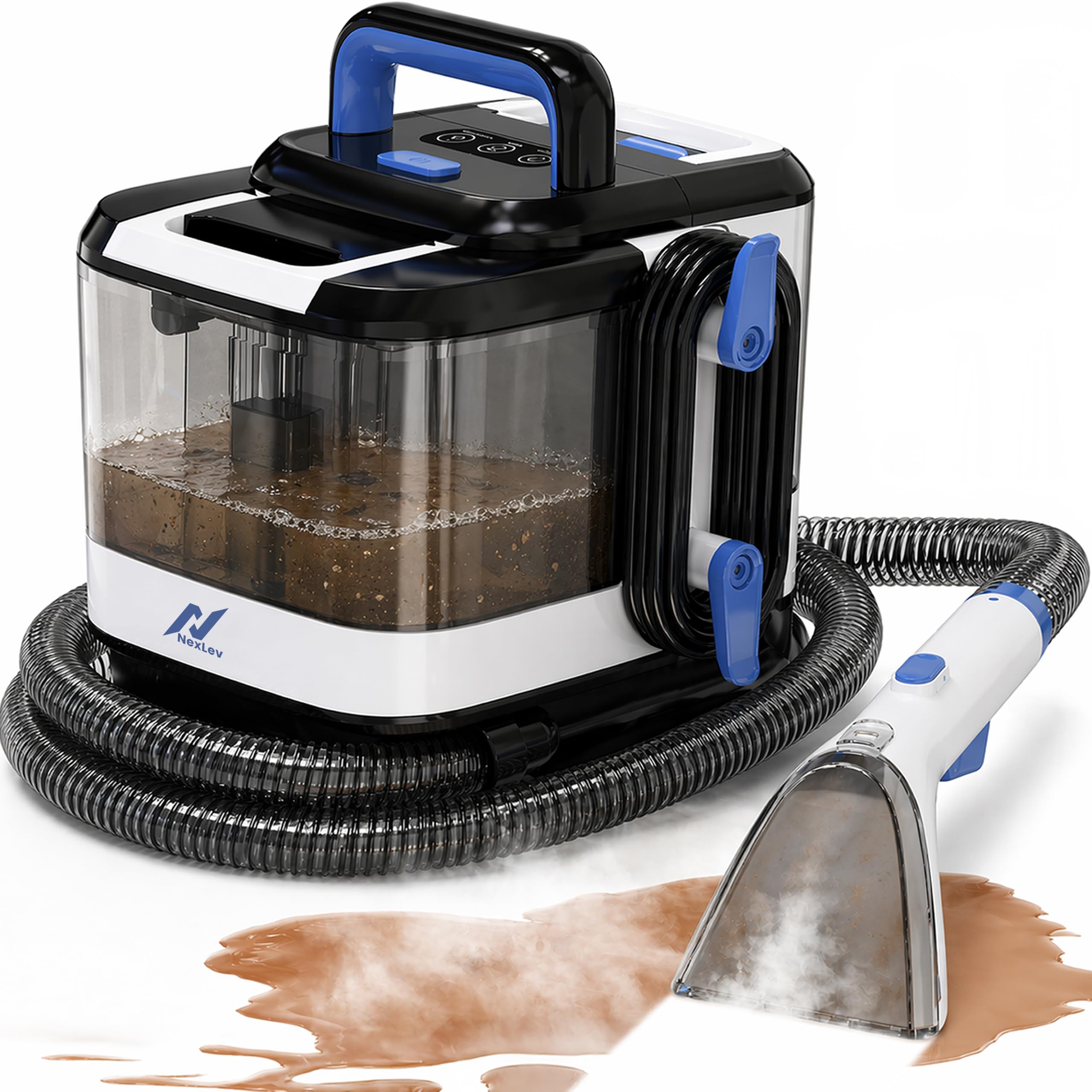 NexLev 3-in-1 Wet & Dry Vacuum Cleaner with Steam & Hot Water | Portable Upholstery & Carpet Vacuum | Powerful Suction Spot Cleaner Machine | Self-Cleaning Hose | Multi-Surface Cleaning | SP-01-image-3