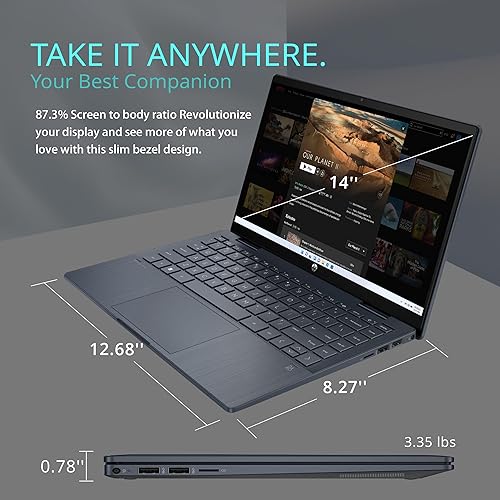 Miniatura 8 de HP Pavilion x360 - Laptop 2 en 1, pantalla táctil FHD de 14 pulgadas, Intel Core i3-1215U, RAM DDR4 de 8 GB, SSD PCIe de 512 GB, gráficos Intel Iris