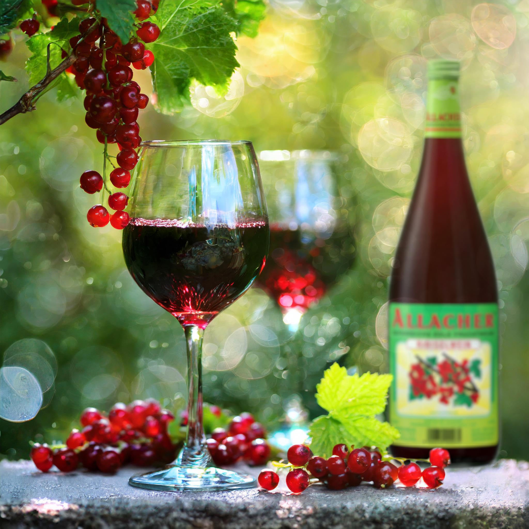 ALLACHER Ribiselwein 1L - erfrischender Fruchtwein 6% vol. – roter Johannisbeerwein - ideale Geschenkidee - Obstwein (12 x 1 l)