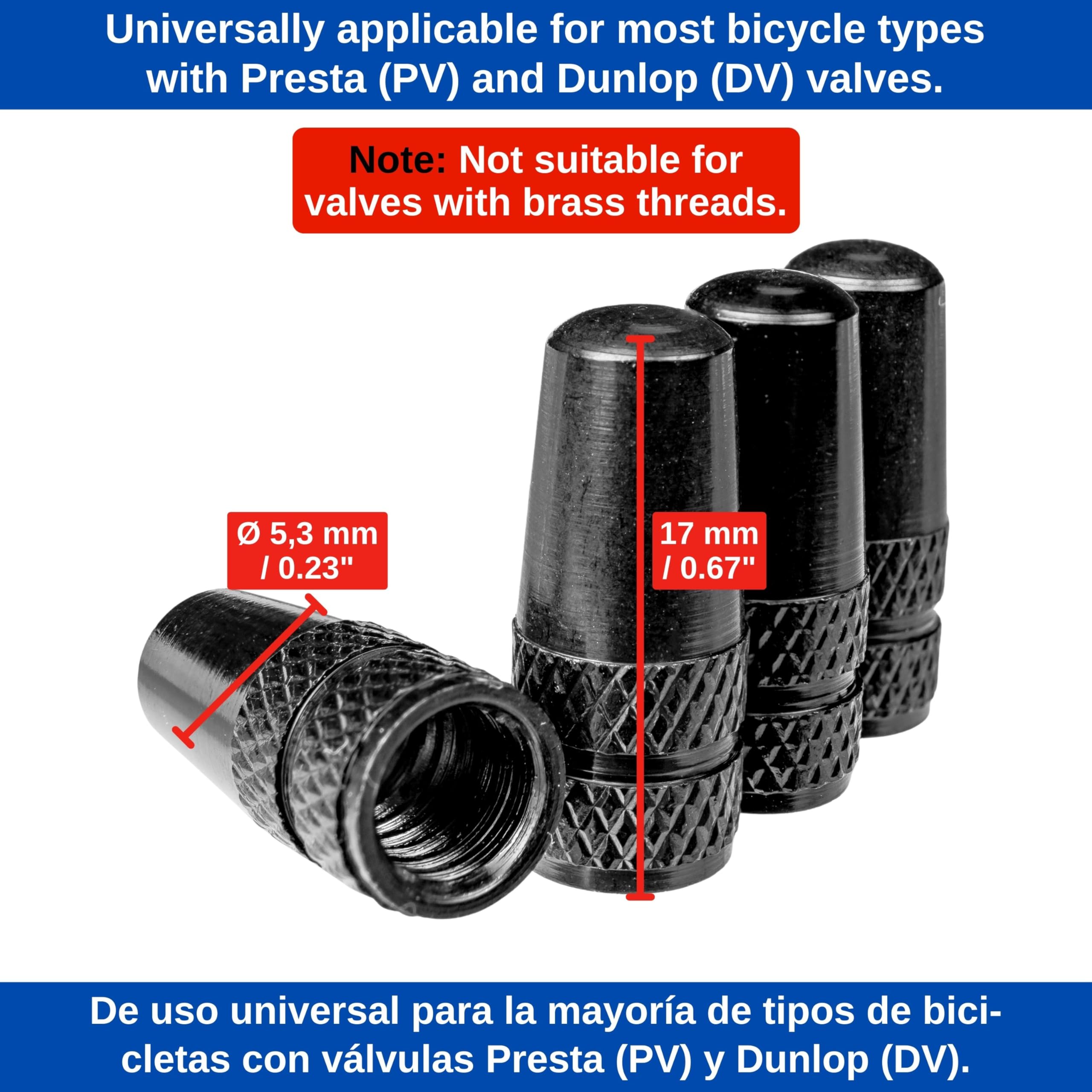 Aluminiowe nakrętki na wentyle rowerowe, 8 szt, czarne, do opon rowerowych z wentylem Dunlop i Presta, wymienne nakrętki na wentyle, osłona wentyla opony rowerowej, nakrętka wentyla dętki rowerowej