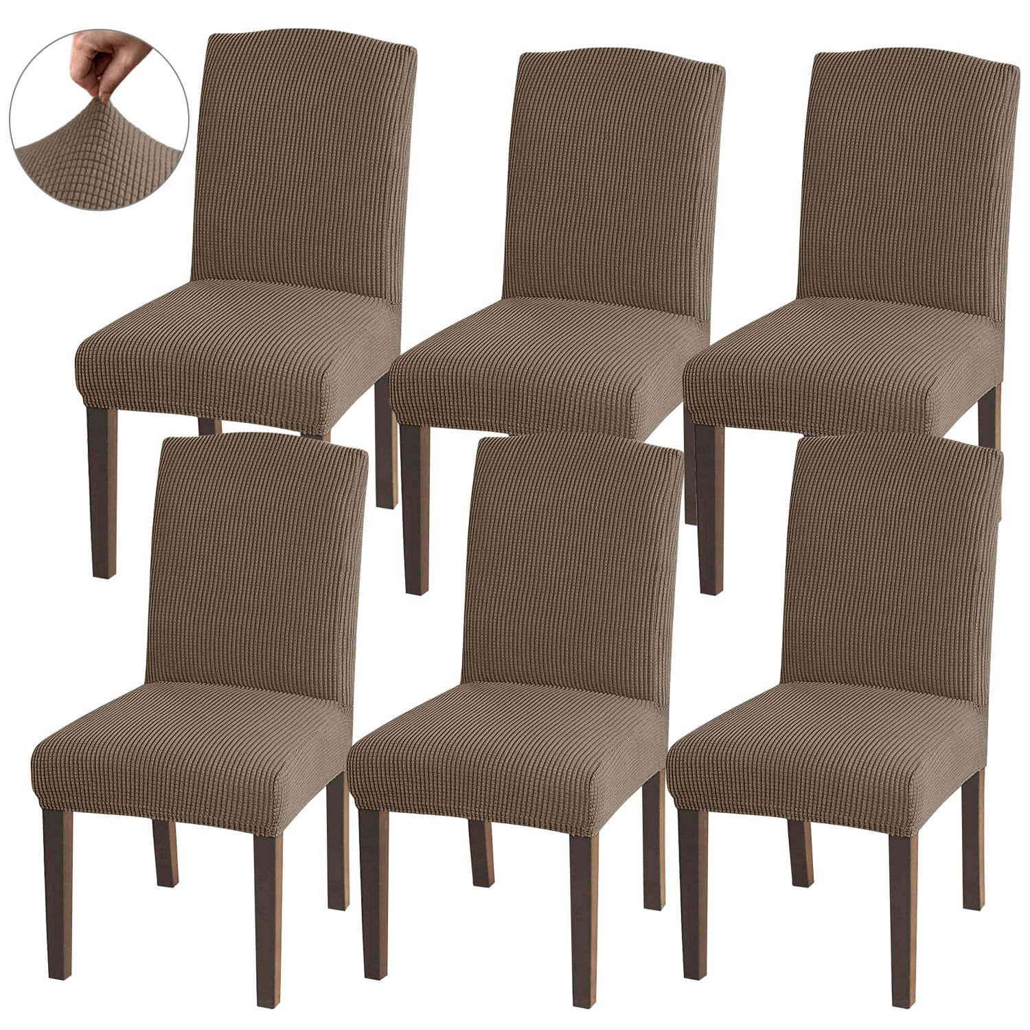 Granbest Hohe Dehnung Stuhlhussen, Universelle Passform Jacquard Esszimmerstühle Bezüge, Abnehmbare Stuhl Protektors für Esszimmer, Küche, Restaurant und Hotel