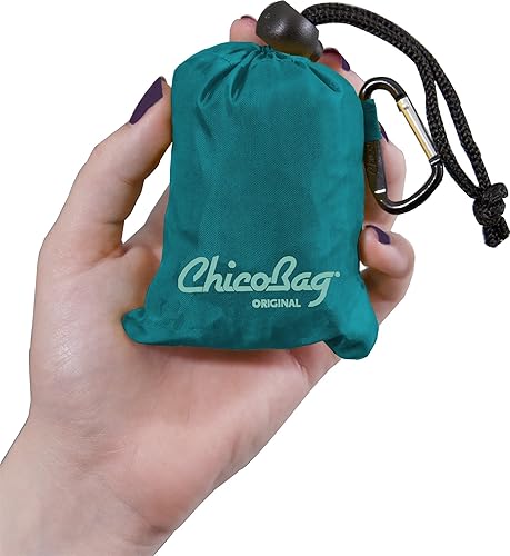 Miniatura 3 de ChicoBag Bolsa reutilizable original con clip de mosquetón, bolsas compactas reutilizables para comestibles, ecológicas (paquete de 4)