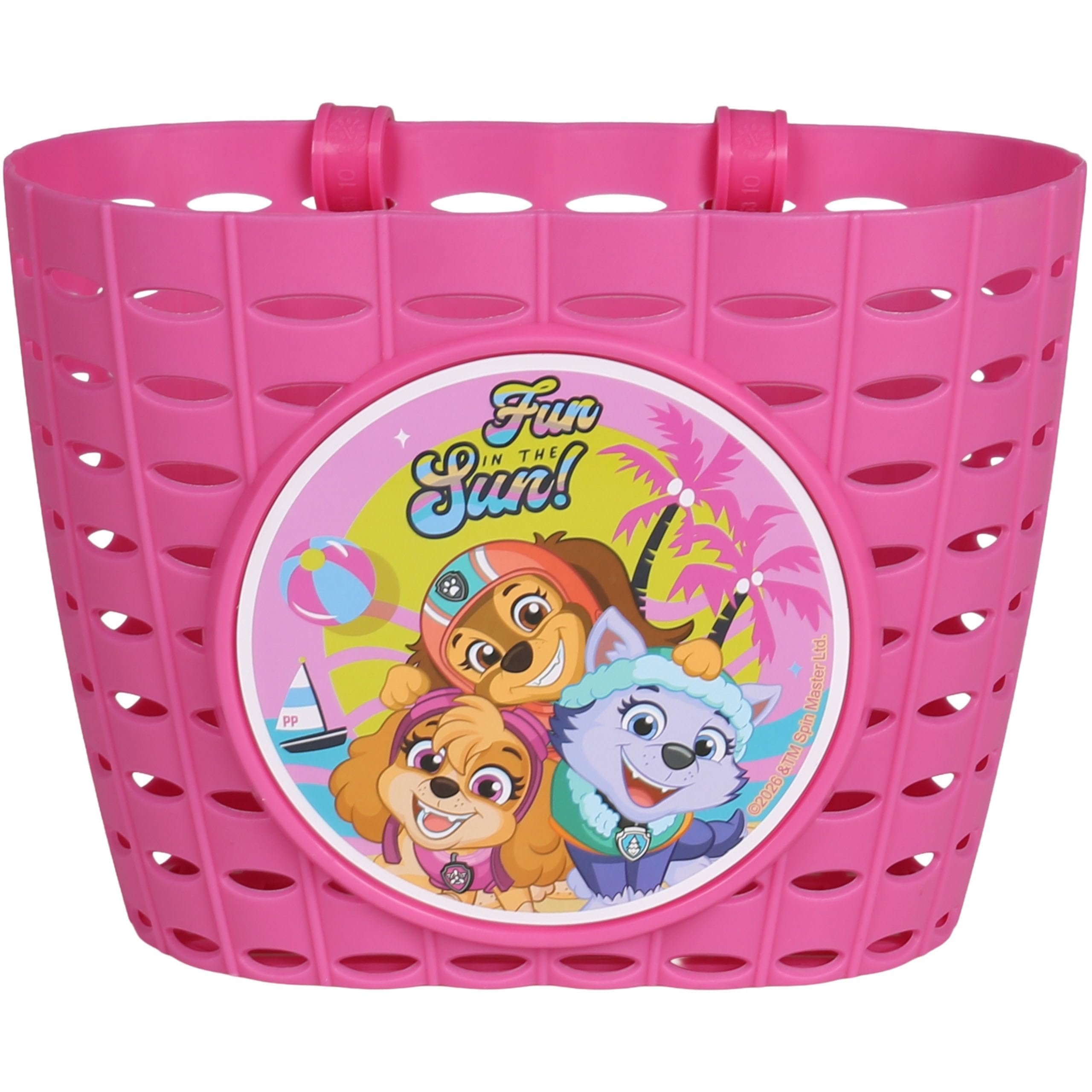 Handlebar basket for children, kids basket for bicycle, scooters 20x15x16cm (Pink Paw Patrol)