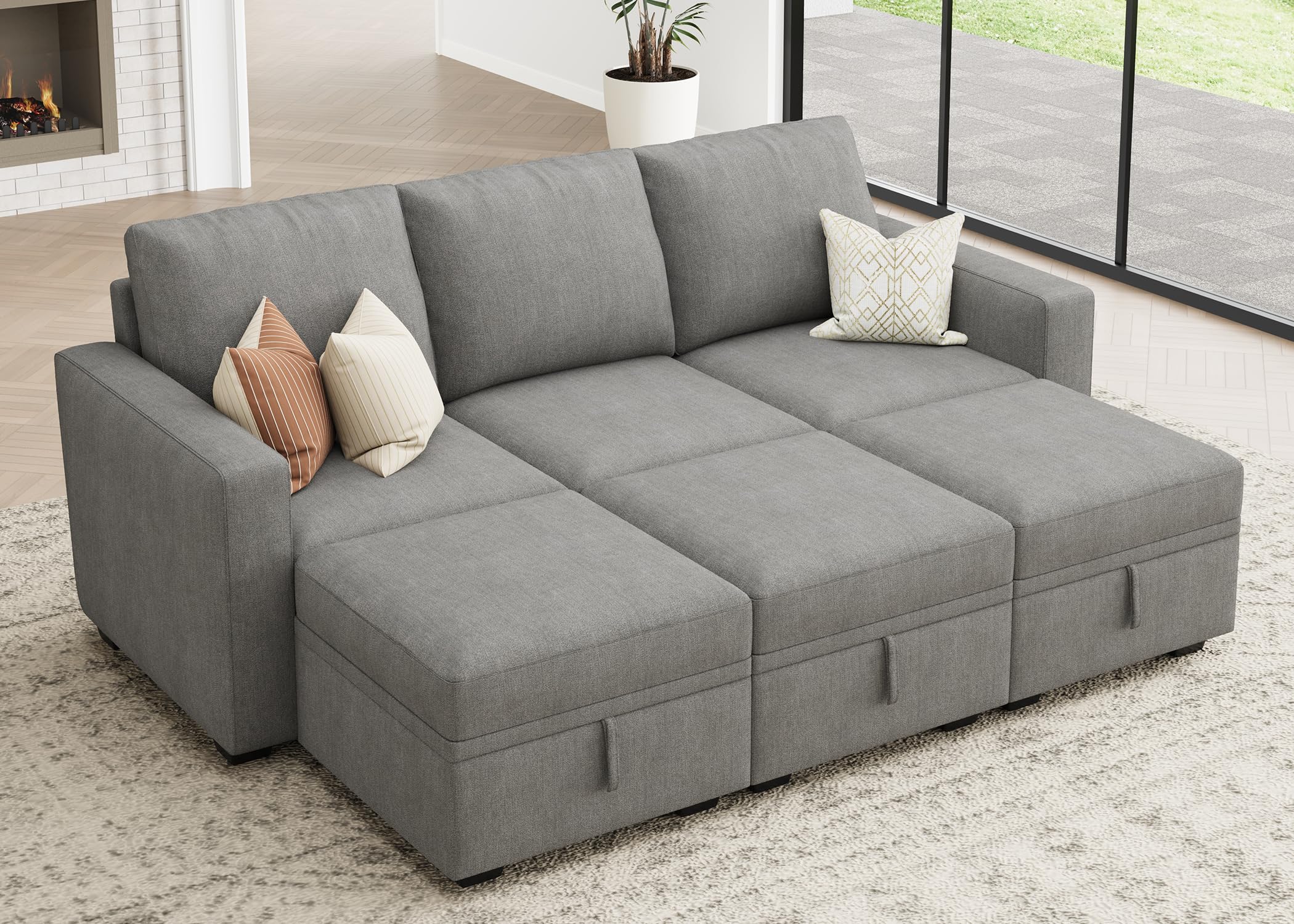 HONBAY Modular Sectional Sleeper Sofa Bed
