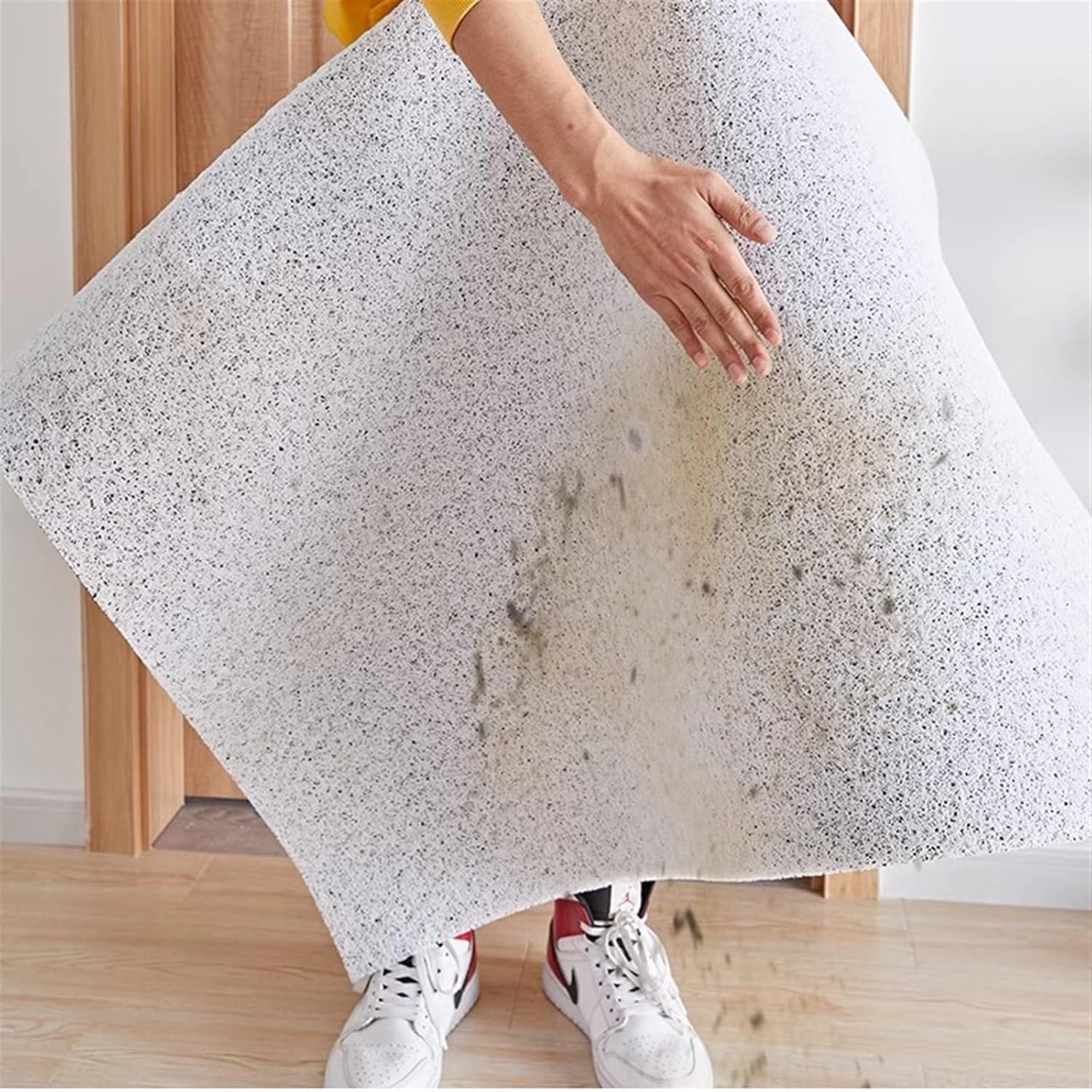 Front Door Mat Outside Entrance Non Slip Shower Mat for Bathroom Floor Bathroom Mat PVC Coil Mat(E,15.7x23.6in)