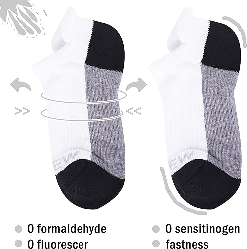 Miniatura 5 de Sunew Calcetines para bebés y niños pequeños, calcetines acolchados atléticos de corte bajo y tobillos, 6 pares