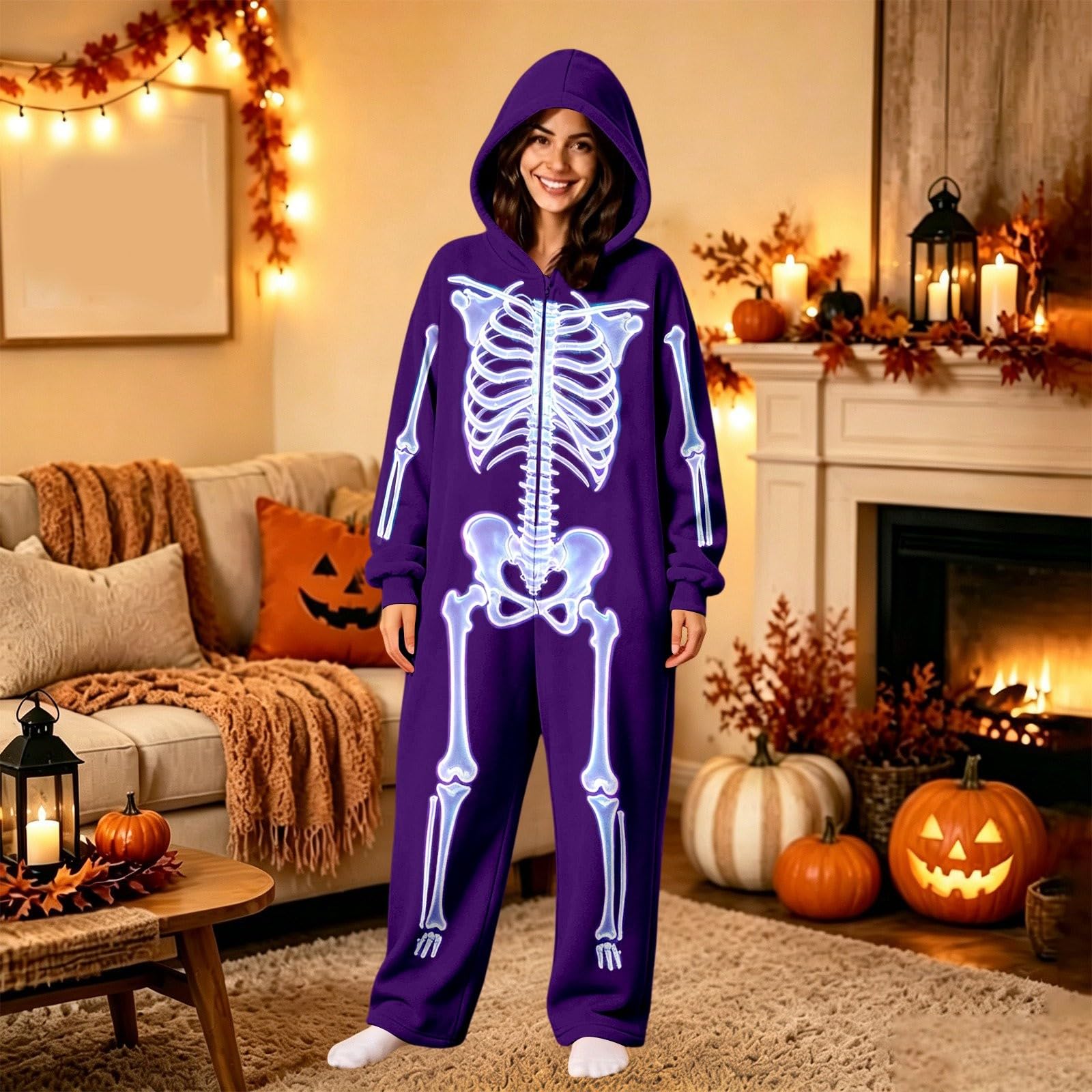 Halloween-Kostüm Kostüm Herren Lustiges Halloween Onesie Damen Warm Erwachsene Große Größen Ganzkörper Lustig Frauen Lustige Kostüme Karneval Anime Cosplay Ganzkörperanzug Jumpsuit Kigurumi Werwolf