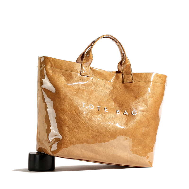 Bolsa Tote de PVC para mujer color marrón miniatura 7