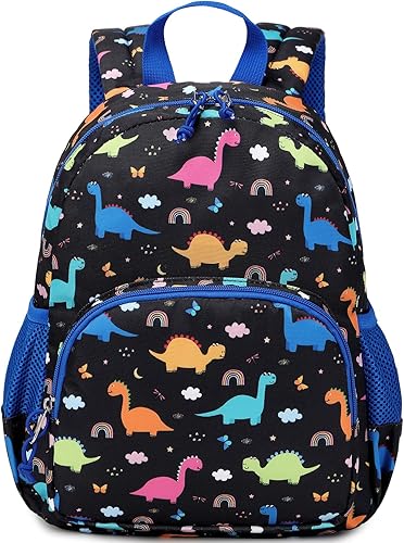 Ryushoyo Mochila infantil para niños y niñas, mochila para niños y niñas, para jardín de infantes, 2 tamaños con correa para el pecho, Dinosaurio