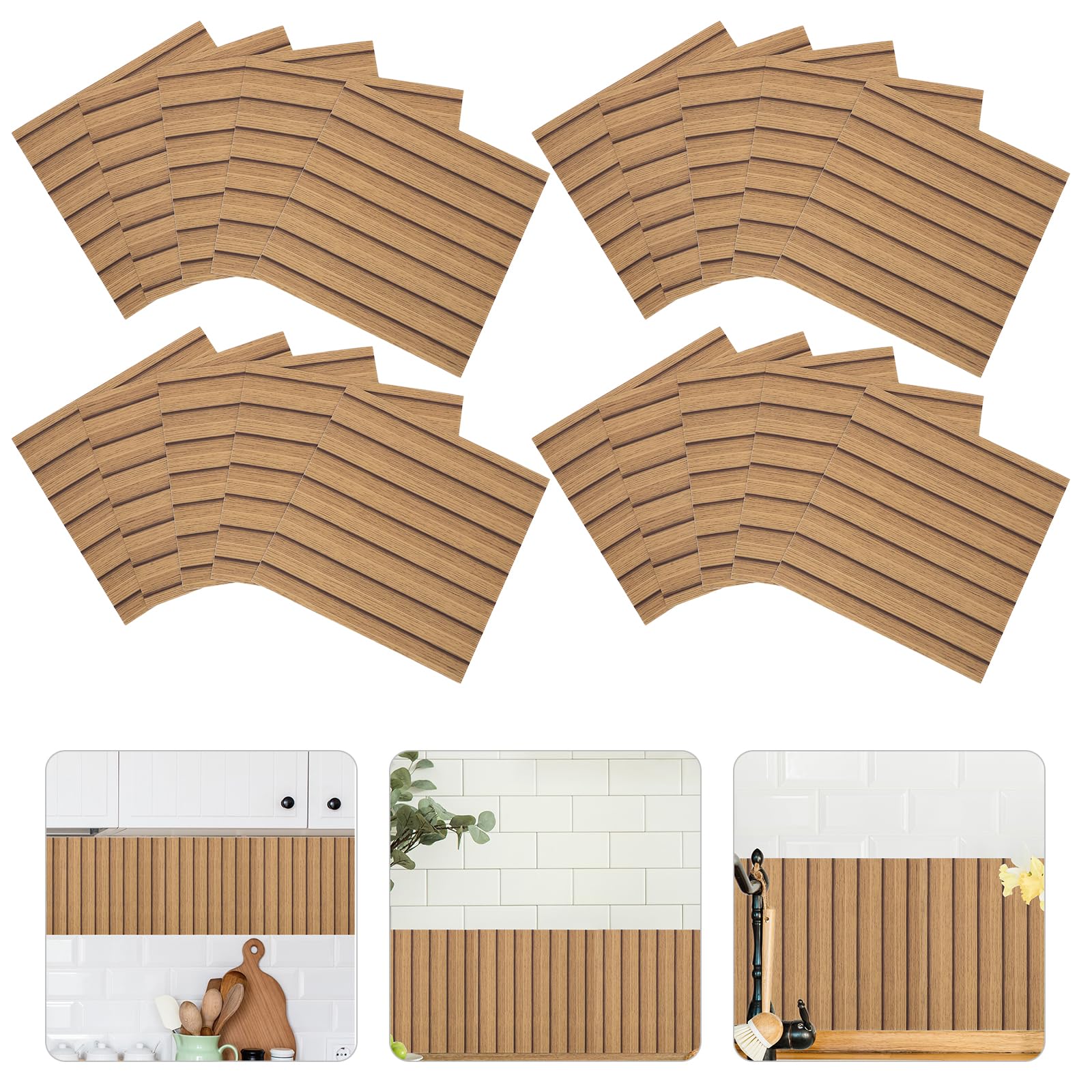 Selbstklebende Wandpaneele Holzoptik 30x30cm Pet Holzmaserungsaufkleber für Bad Küche und Wohnzimmer Wasserfeste Wandverkleidung mit Realistischer Holzstruktur