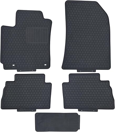 Se adapta a Hyundai Kona 2018-2023 Juego de alfombrillas delanteras y de segunda fila de asientos para todo tipo de clima, juego completo (sin
