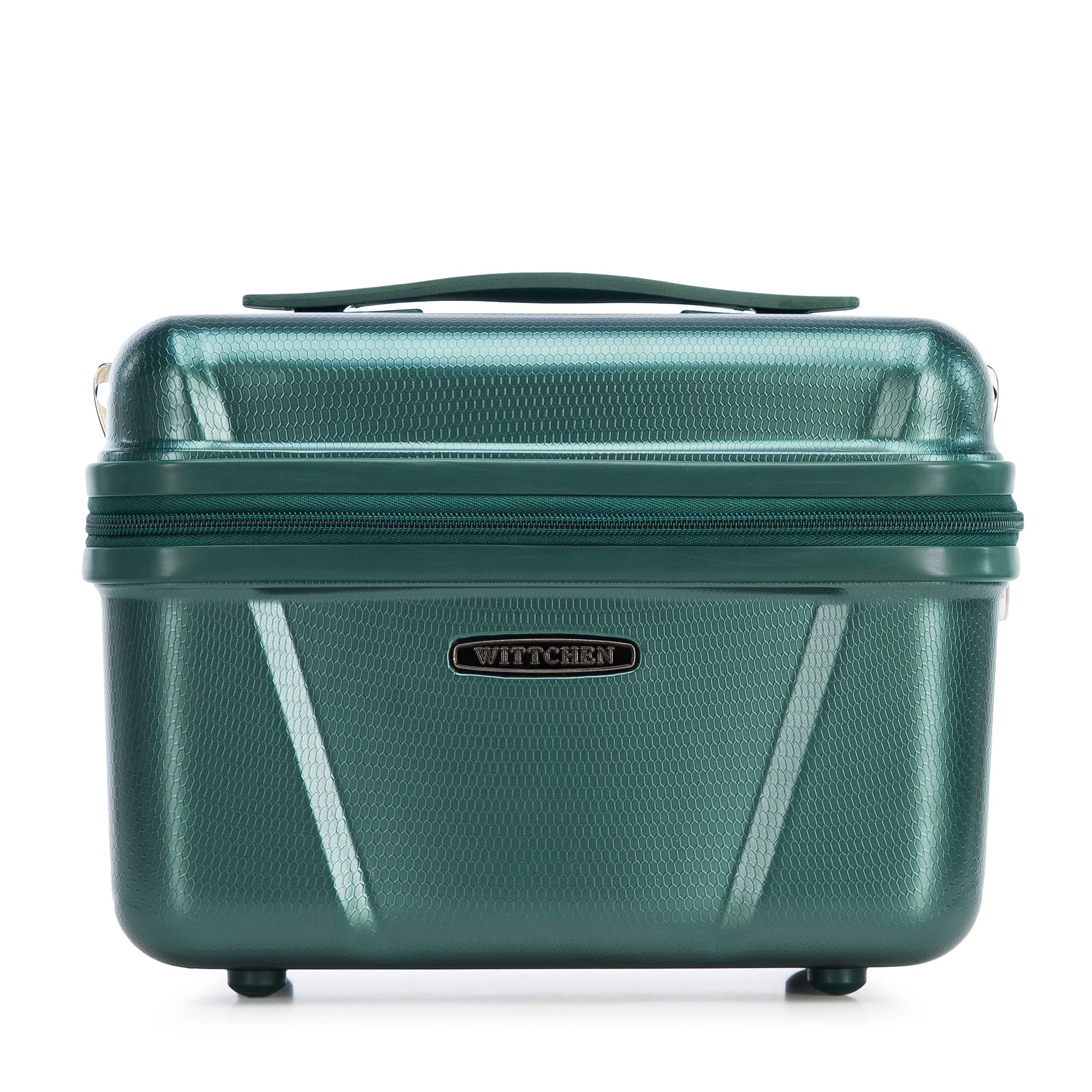 WITTCHEN Maleta de Viaje, Equipaje de Mano, Equipaje de Cabina, Maleta rígida de policarbonato, con 4 Ruedas gemelas, Cerradura de combinación, Mango telescópico Explorer Line, Verde, Kosmetikkoffer,
