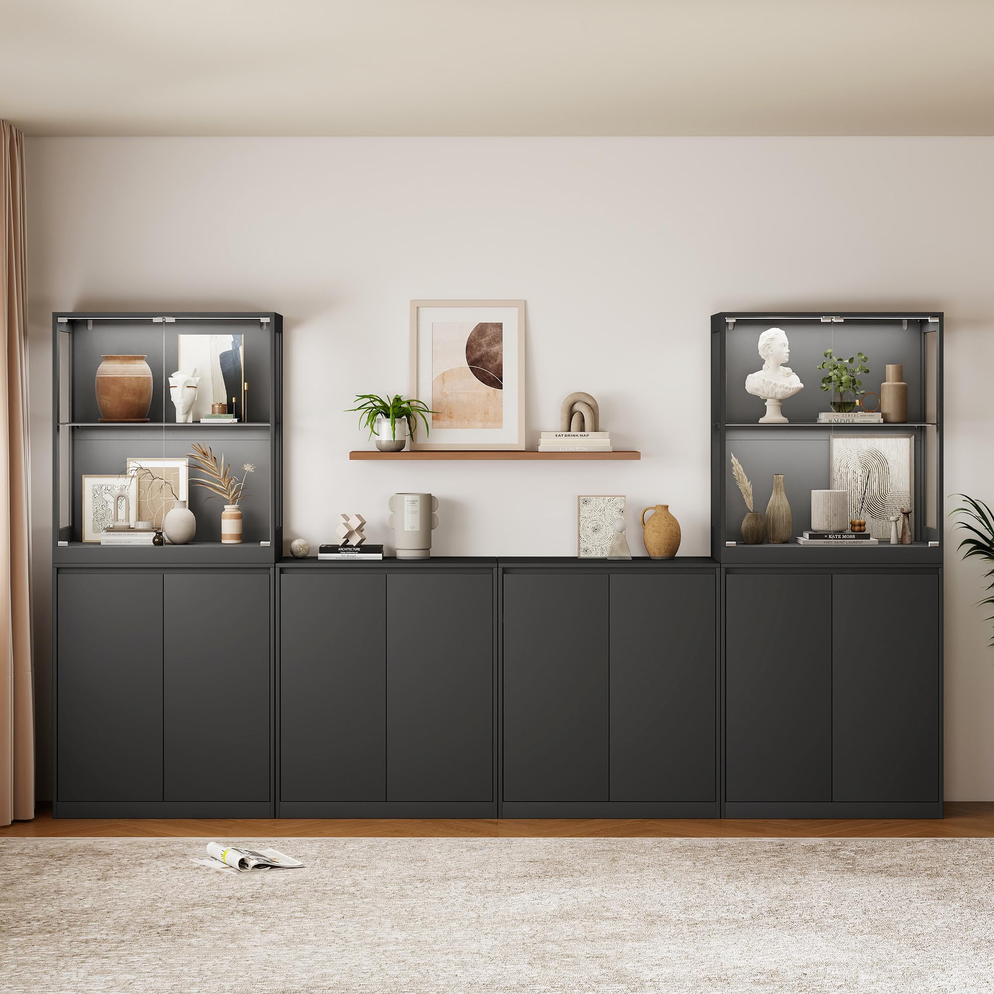 AMERLIFE 72" H DIY Modular Cabinet, 6-Piece Storage &amp; Display Units