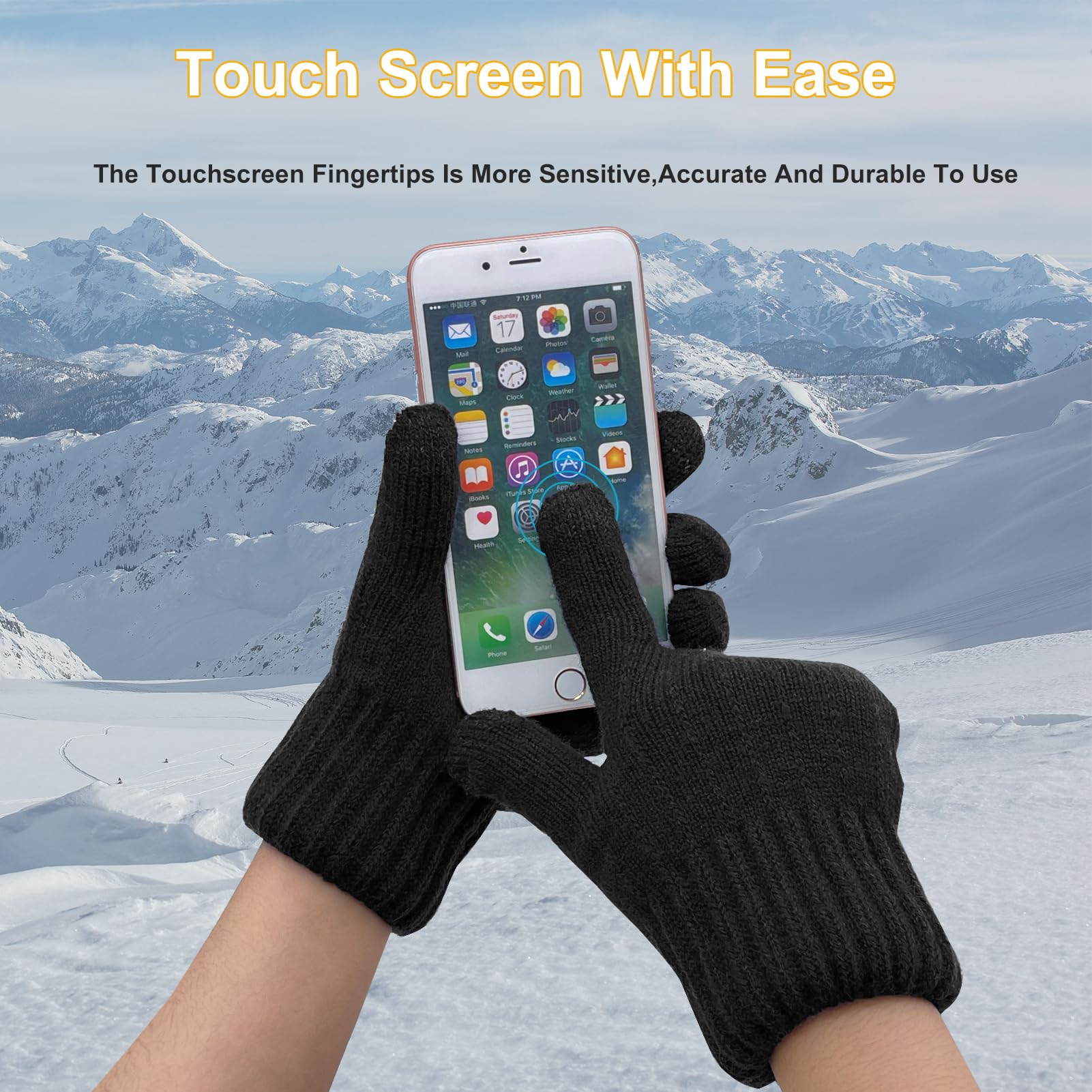 lifwimner Guanti Invernali da Donna con Fodera Morbida Touchscreen Guanti Caldi per Ciclismo, Viaggi e Attività All'Aperto Regalo Donna