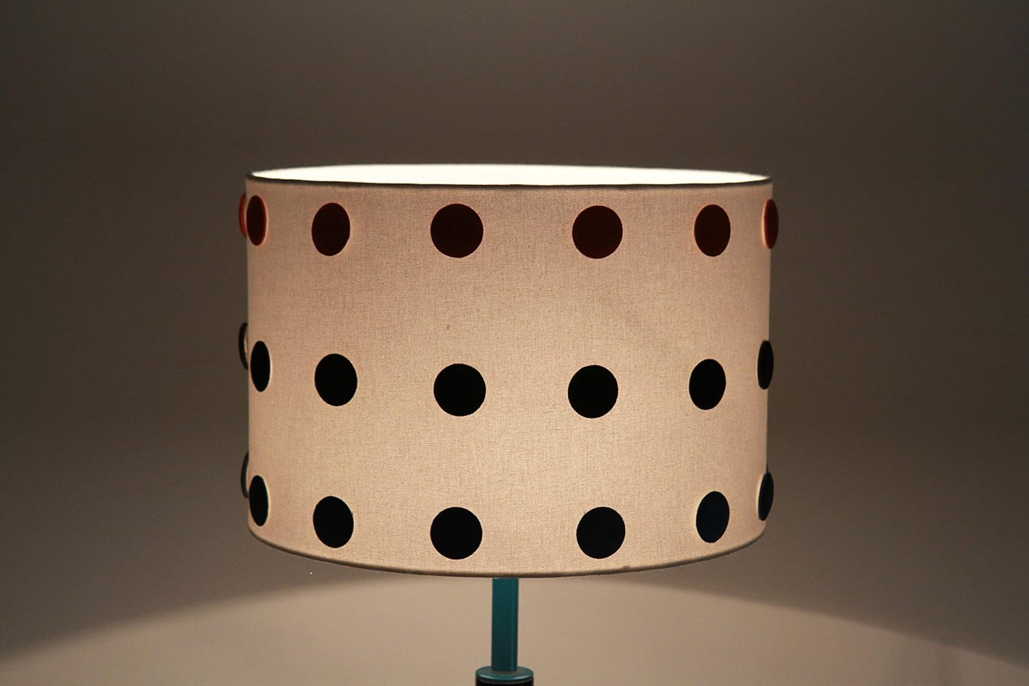 Buy PineCraft International Polka Dot Linen Cylinder Lamp Shade for