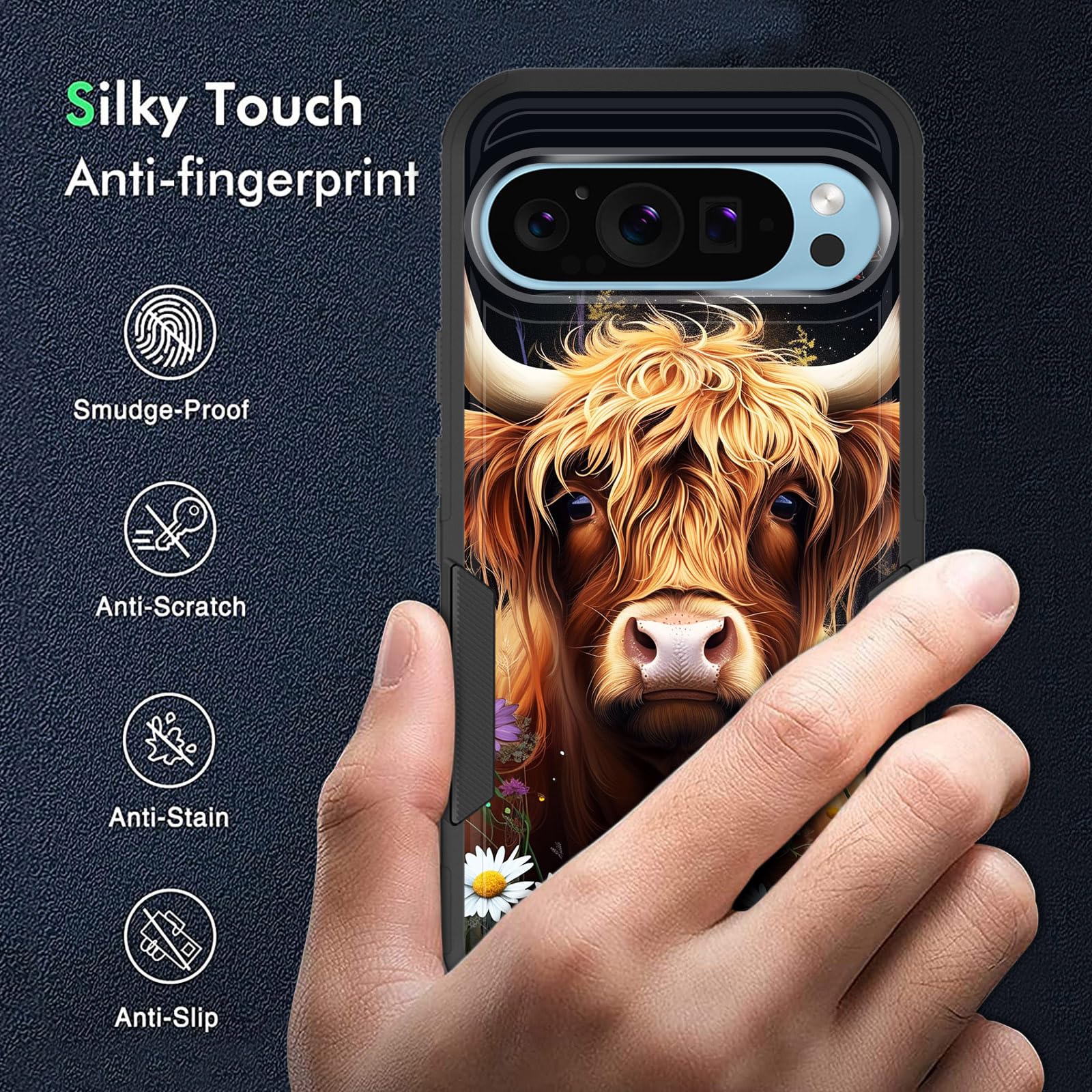 For Pixel 9a Case,Heavy Duty Dual Layer Hybrid Hard PC Soft