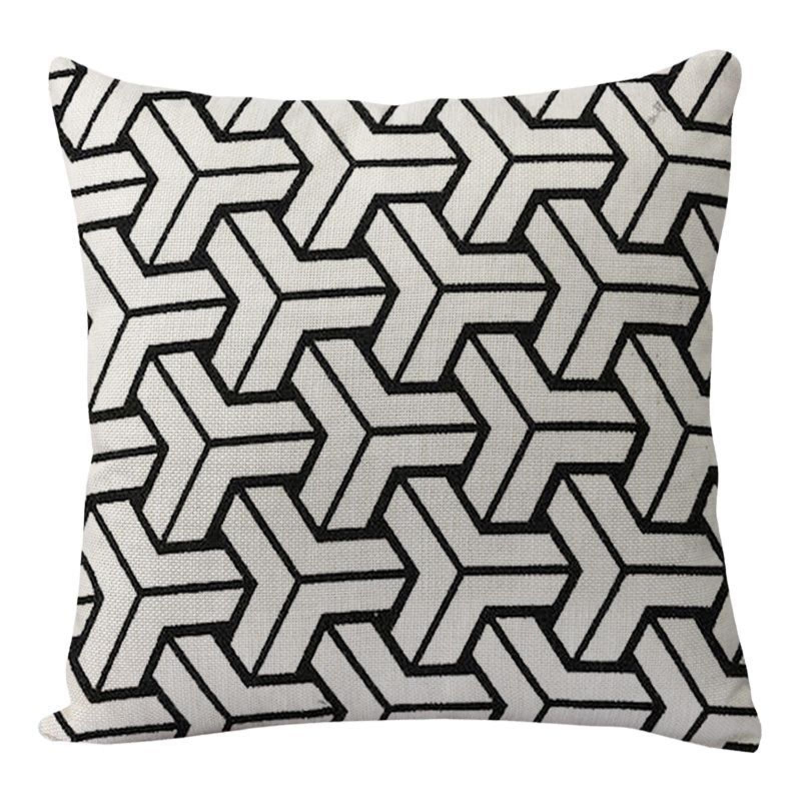 Wazylphin Cushion Covers Abstract Black Pillow Cases Cotton and Linen Cushions with Covers Included Zipper Sofa Cushions Soft Pillowcase Living Room Pillow Cover Bedroom Cushion Cover 40x40cm/1 Pack
