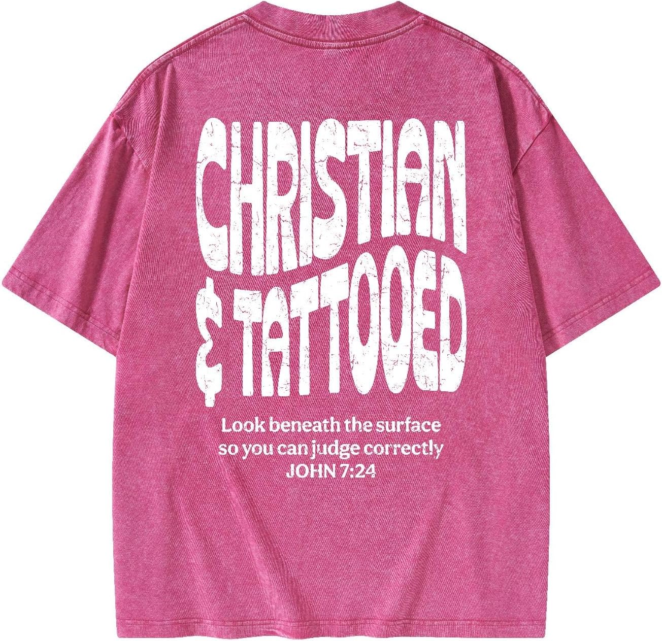 Christian Shirts for Men Women Jesus Faith Bible Verse Oversized Acid Wash Graphic Tees Religious God Tshirt