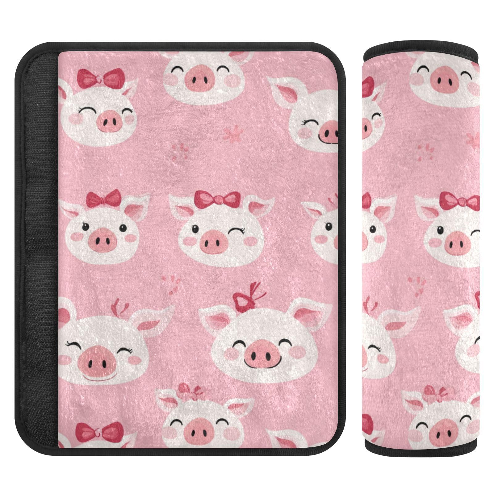 Seat Belt Covers 2 Pack Pigs Faces Car Seat Strap Covers Super Soft Car Seat Neck Cover for Boys Girls Adults Babies M