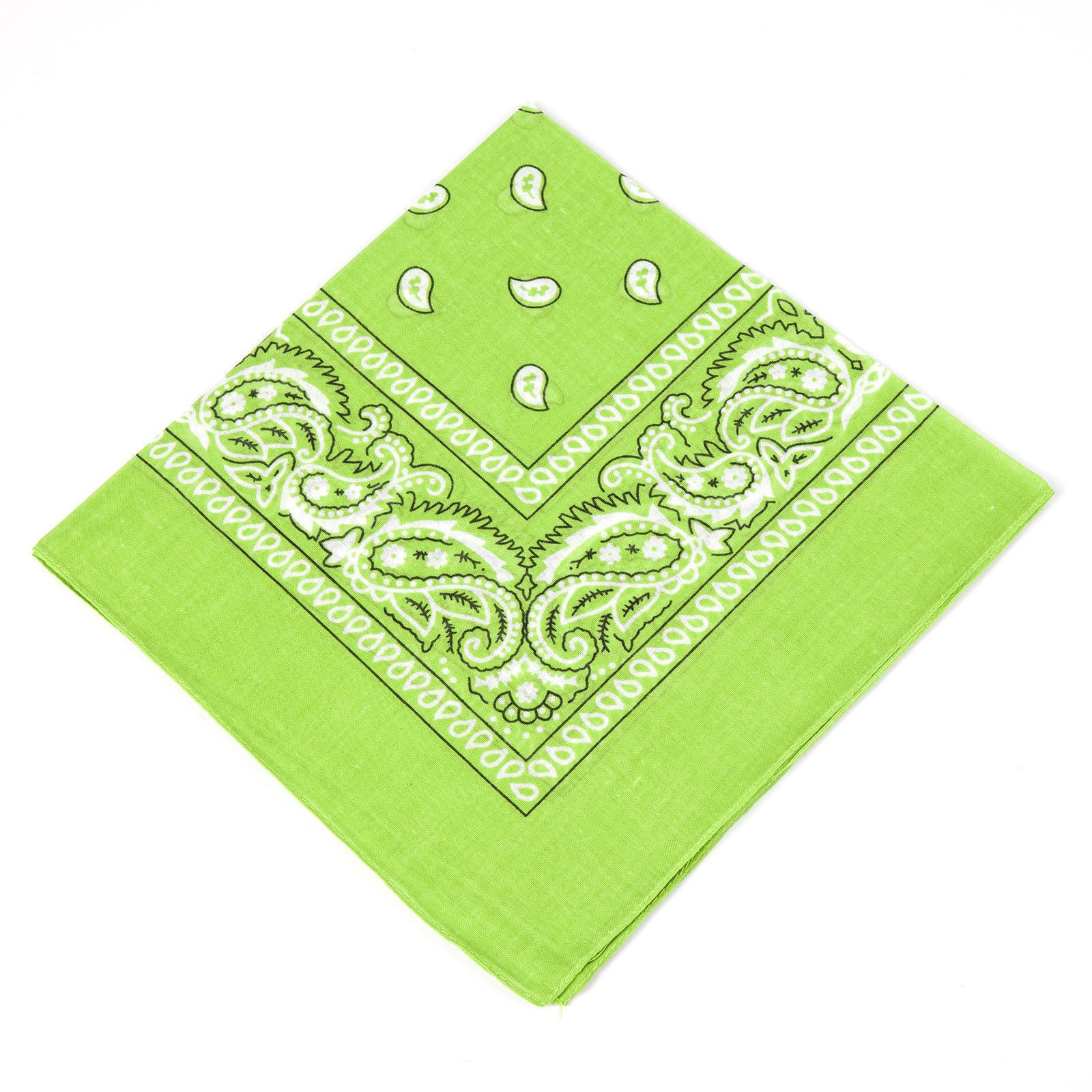 Bargain Village Men's Lime Green [Uk Seller] /Wo's Bandana Head Scarf Neck Scarves Paisley 100% Cotton (Lime Green)