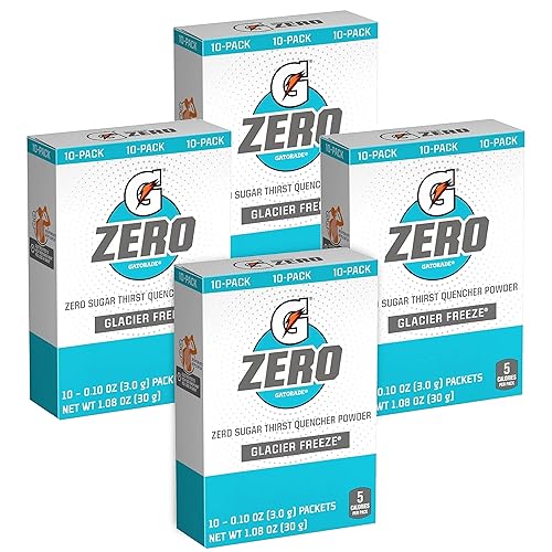 BLUE RIBBON, Gatorade Zero Thirst Quencher - Paquetes de polvo Glacier Freeze, paquetes individuales de 0.10 onzas, 40 unidades