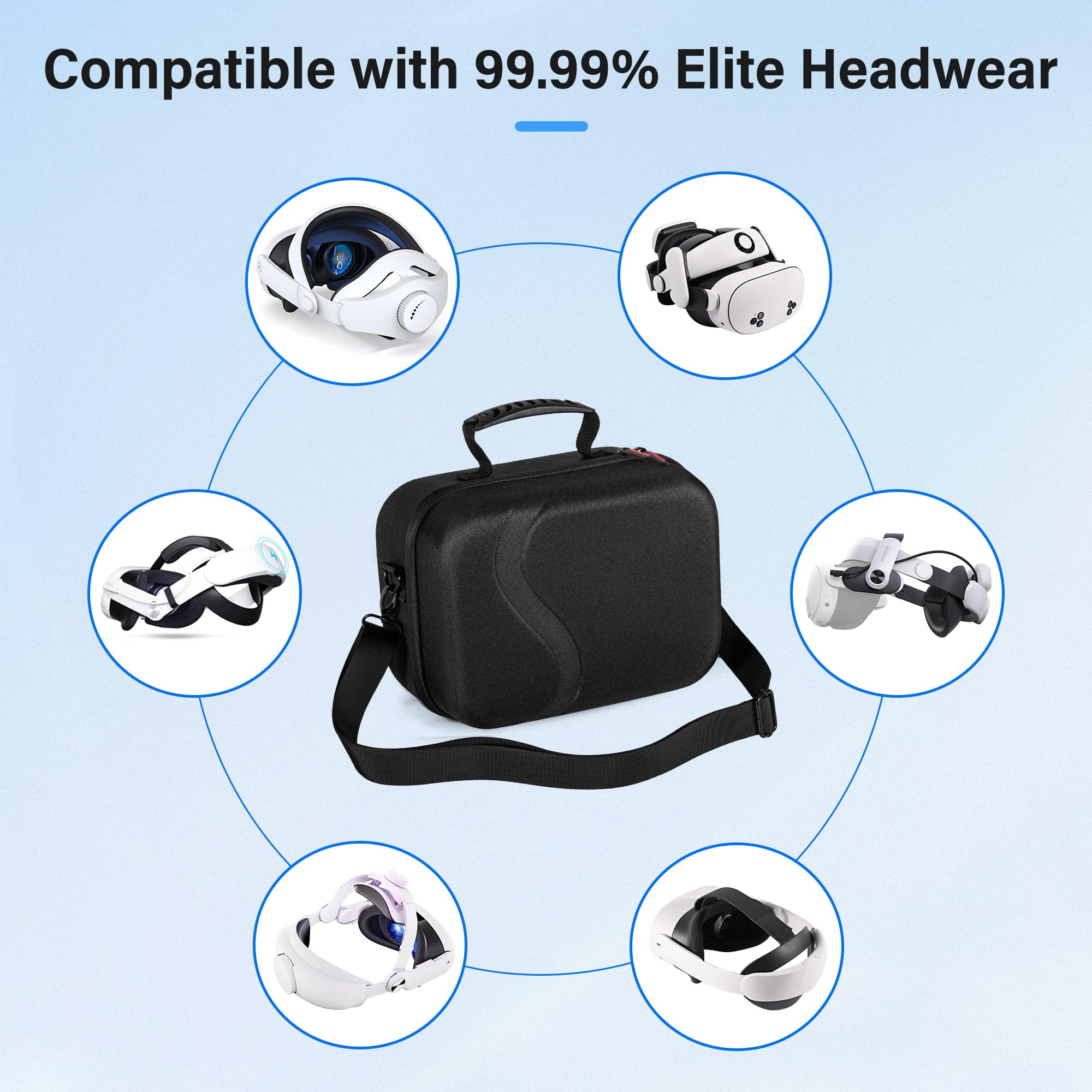 Grande custodia da trasporto per Meta Quest 3S, custodia da viaggio rigida compatibile con BOBOVR S3 Pro/Kiwi Battery Head Strap, Oculus Quest 3S Controller e altri accessori, grande borsa da viaggio