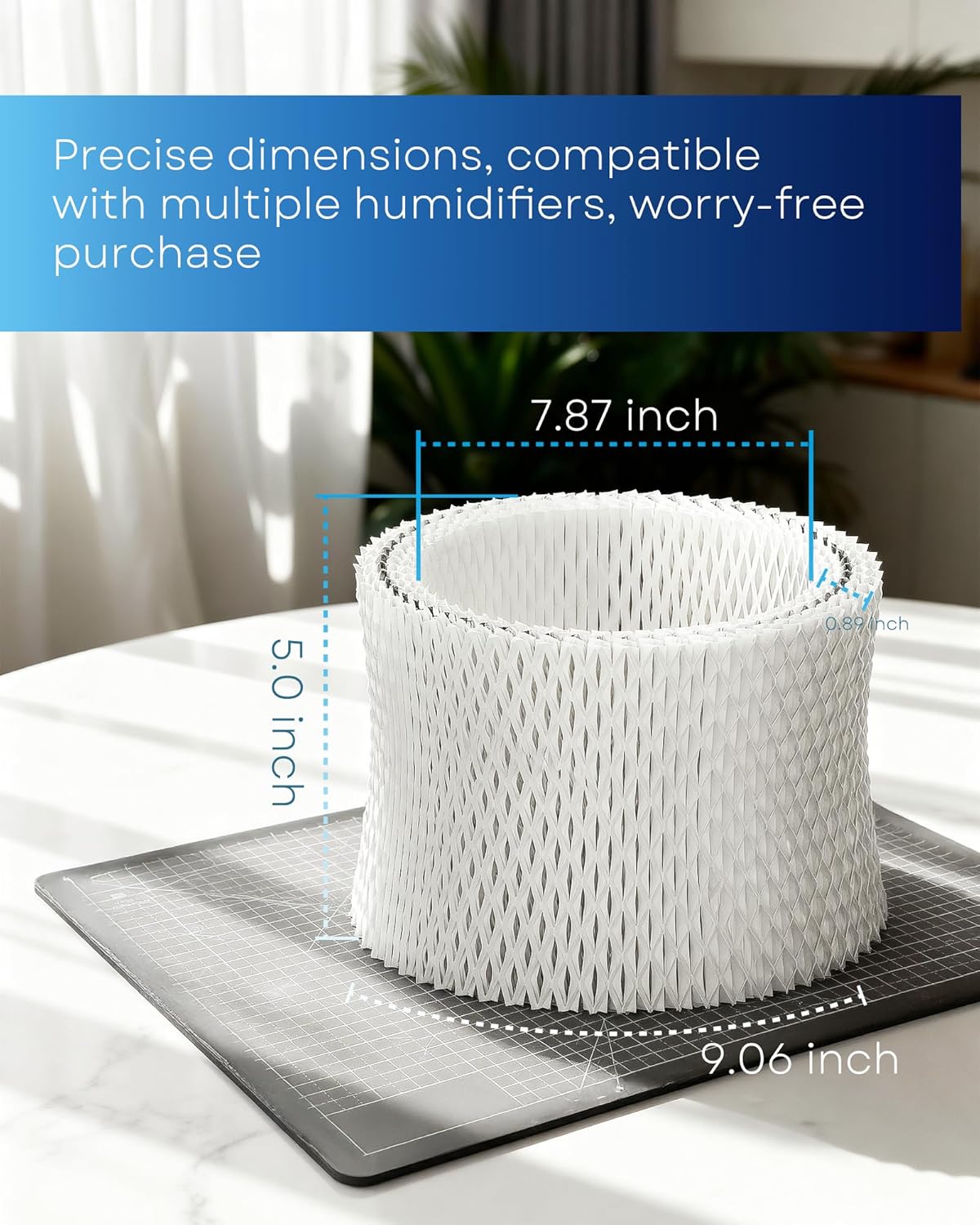 WF2 Humidifier Filter for Vicks V3100 V3500N V3700 V3800 V3900 Kaz 3020 Sunbeam 1118 Series, Fit for Honeywell HCM-350 HCM-630 Relion WA-8D Enviracaire ECM-500, Pack of 6