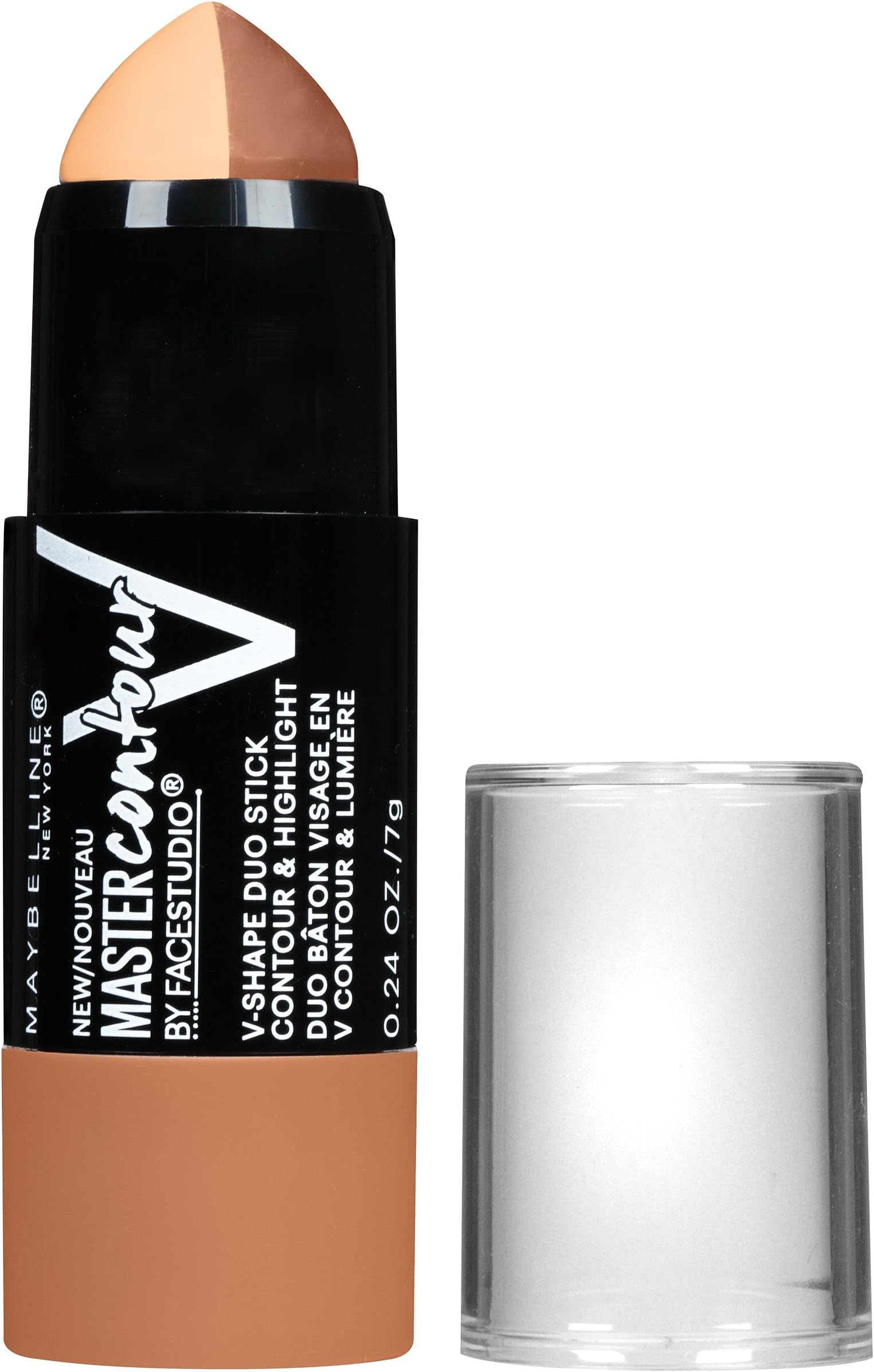 New York Makeup Facestudio Master Contour V-Shape Duo Stick, Deep Shade Contour Stick, 0.24 oz