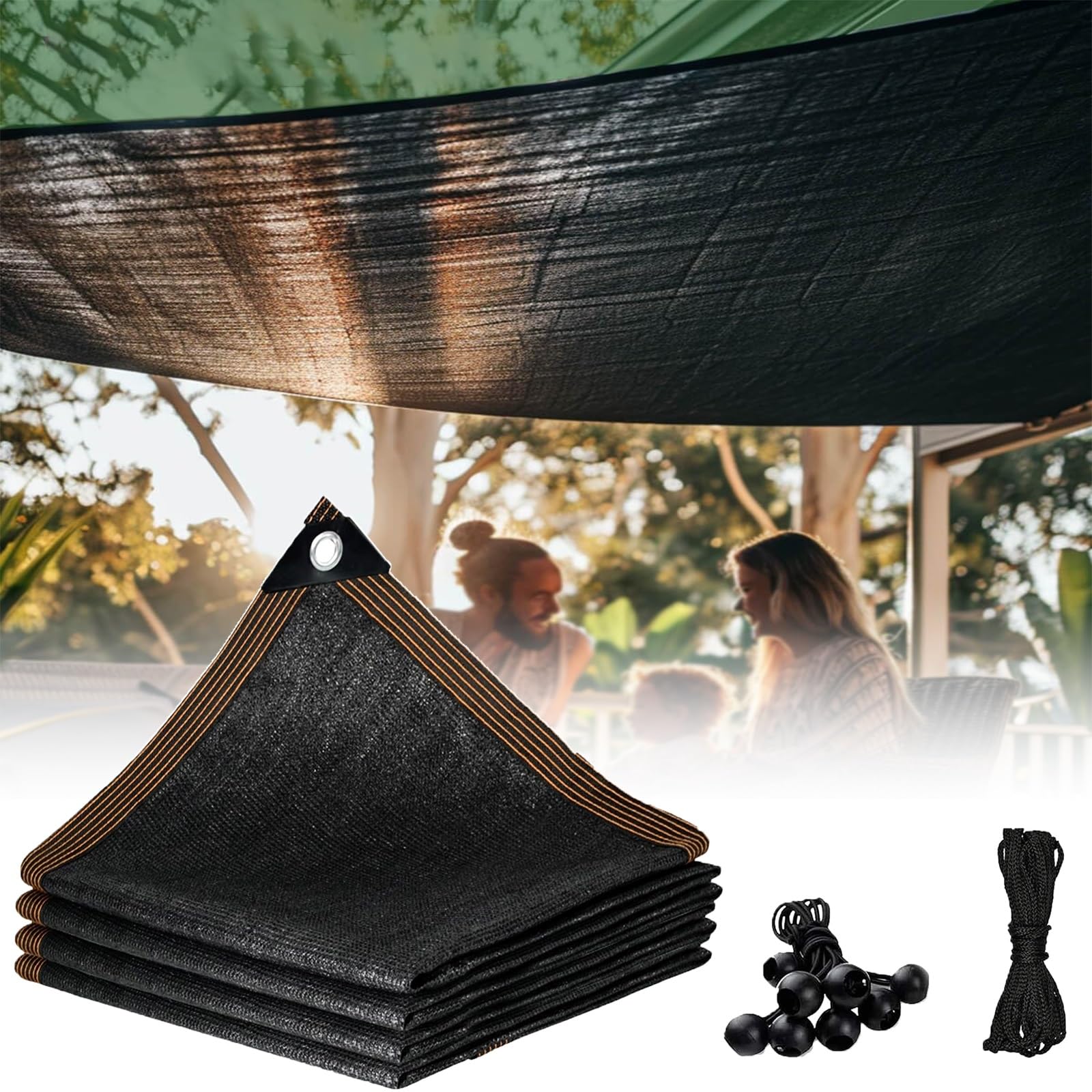 Pink Palm 8x8 FT,Sunblock Shade Cloth Net Black Resistant,UV Protection Sun Cover Black,for Plants,Greenhouse, Patio, Tomatoes, Chicken Coop, Barn Kennel