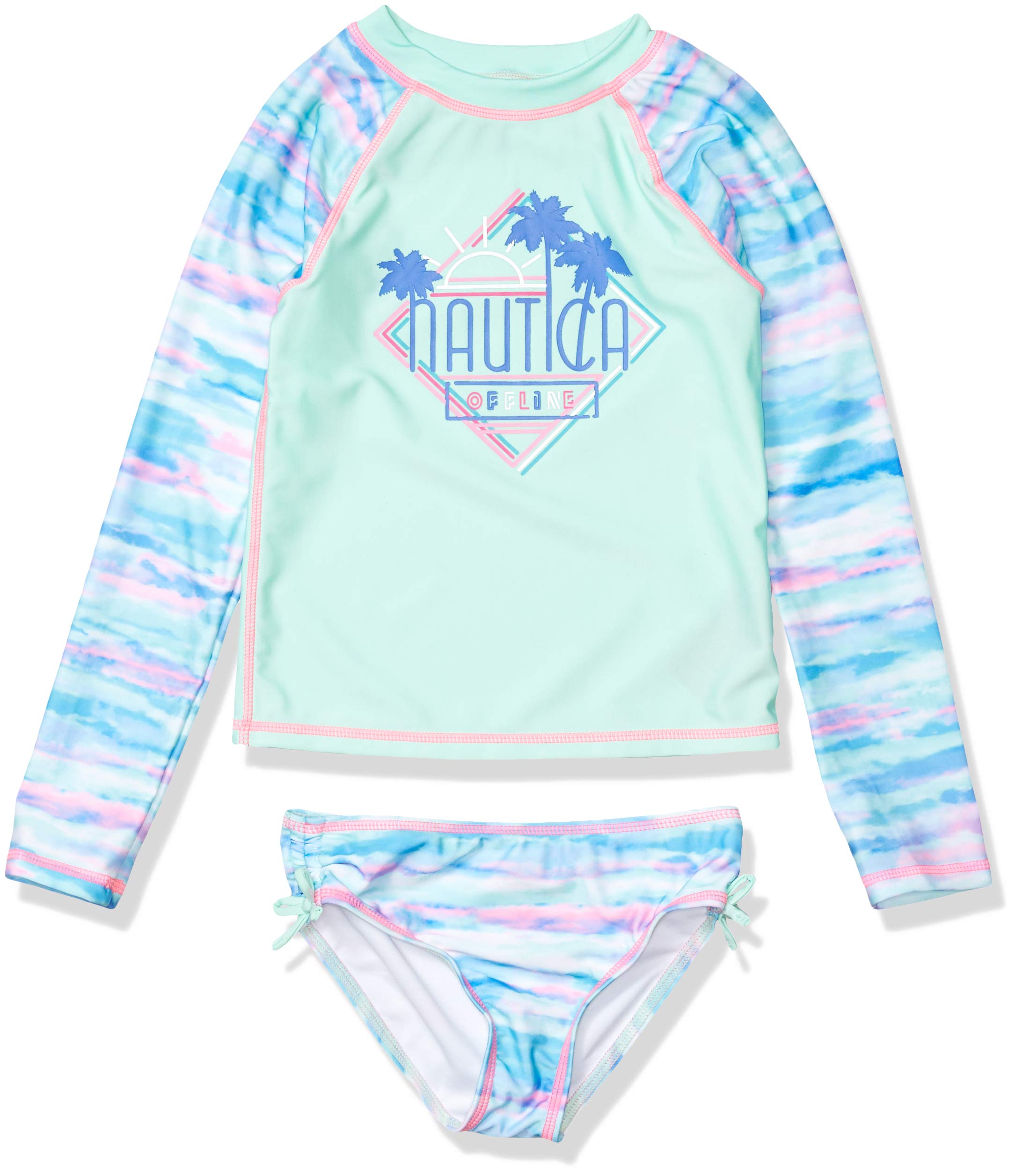 Girls Rashguard Swim Suit Set with UPF 50+ Sun Protection