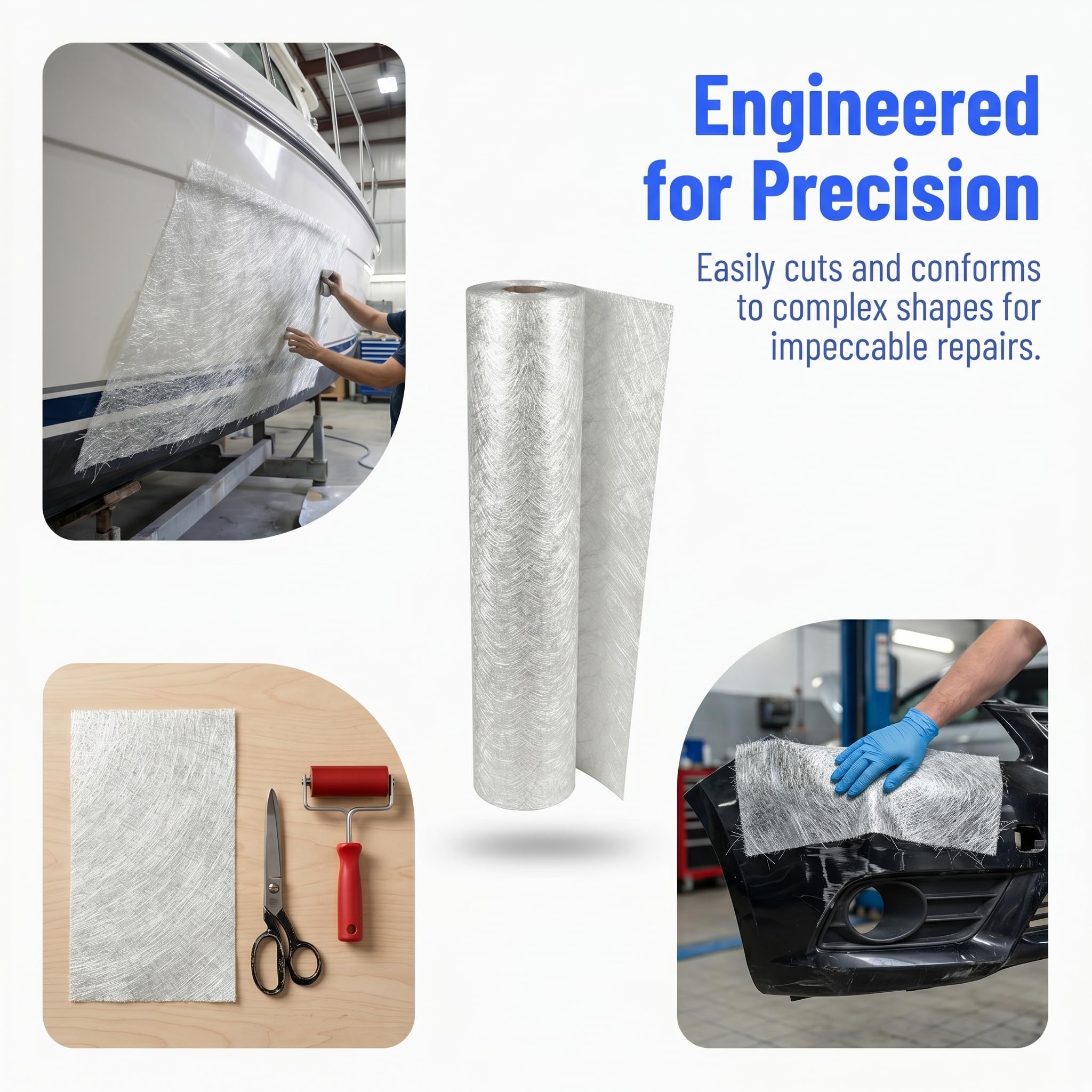 Fiberglass Mat Roll - 50" x 10 Yards for Boats -6 Fiberglass Mat Roll - 50" x 10 Yards for Boats -6