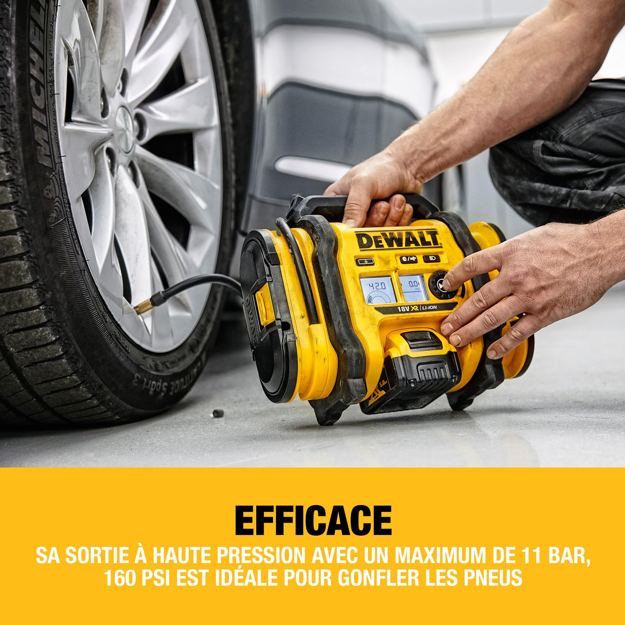 DEWALT - Gonfleur sans fil XR 18V, 11bar de pression, outil seul, DCC018N-XJ