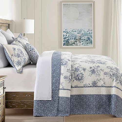 Miniatura 3 de Colchas extra anchas tamaño King de 128 x 120 pulgadas, juego de edredón reversible con diseño floral botánico de granja tamaño California King,