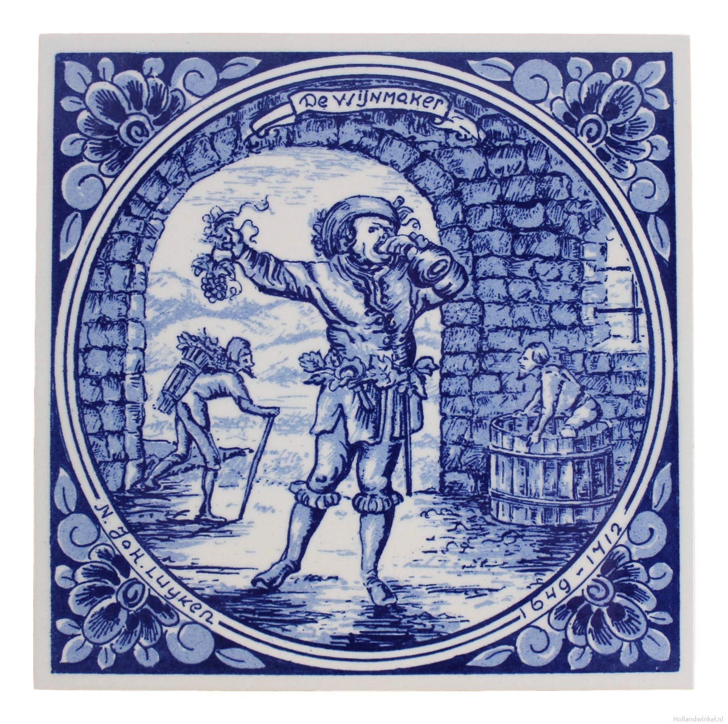 Ceramic Tile Blue Delft Retro Azulejo Vintage Tiles Wall Art Home Decor 6x6 inches #014