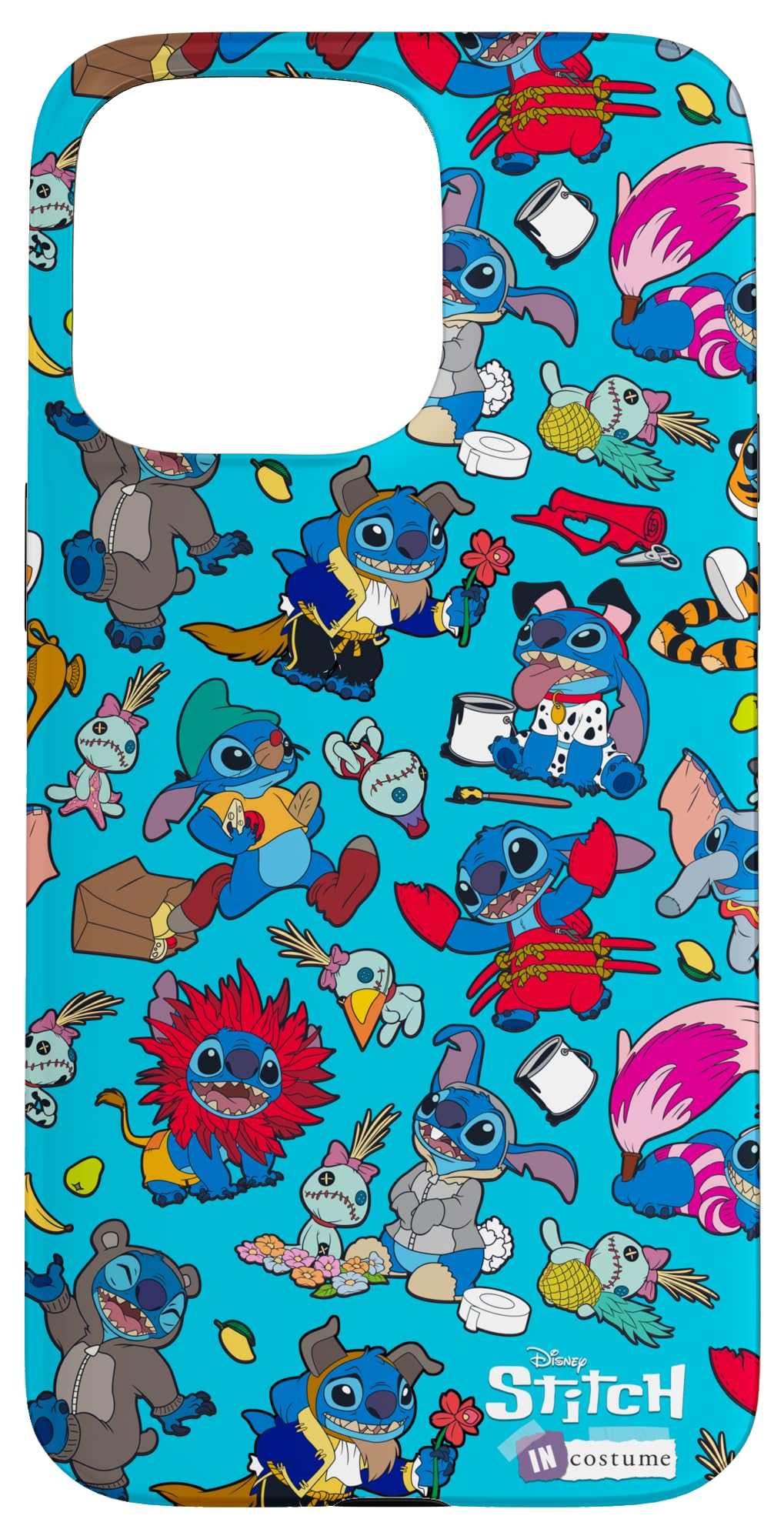 iPhone 15 Pro Max Disney 100 Stitch in Costume Disney Characters and Scrump Case