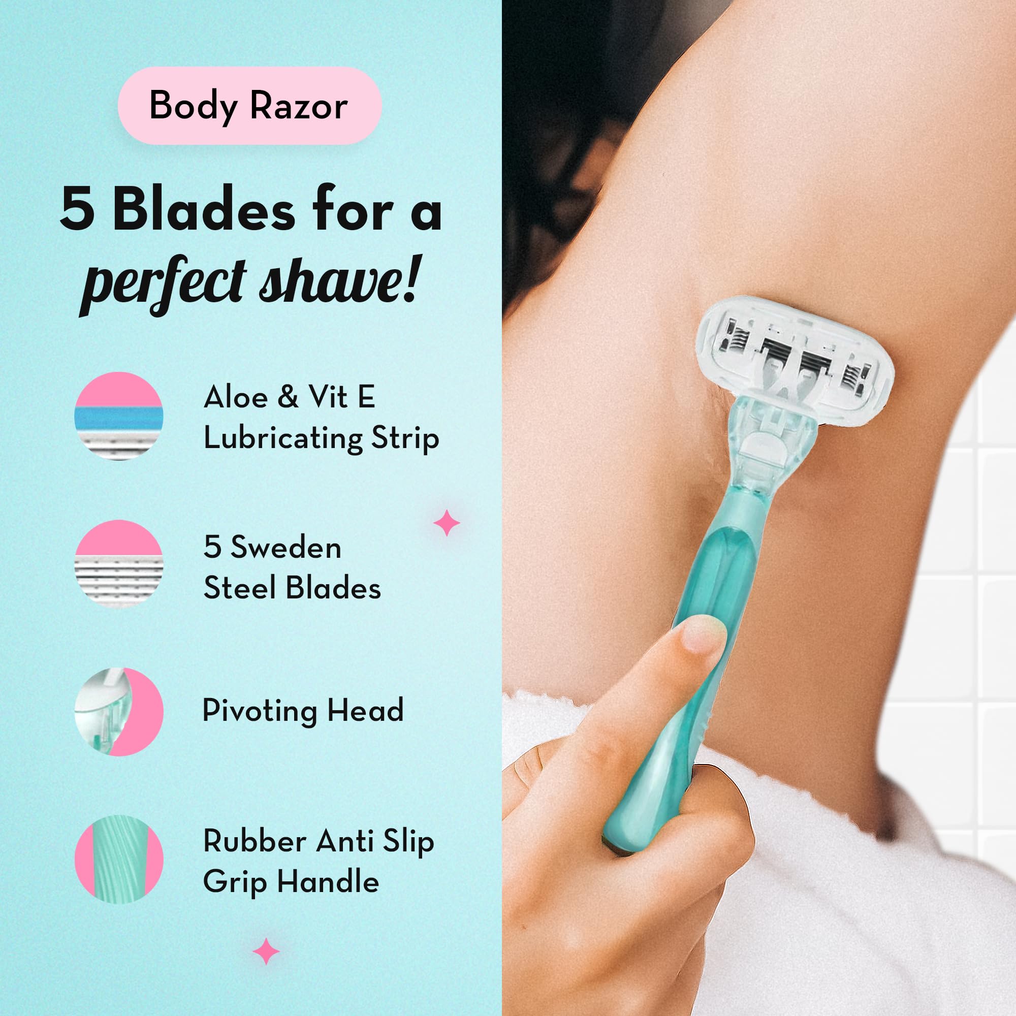 Plush The Ultimate Razor Trio Kit | Bikini, Body & Face Razor for Woman | 3-in-1 Hair Removal Kit | Smooth, Precise & Gentle Shave | Travel-Friendly & Easy to Use | Zero Cuts & Bumps 2