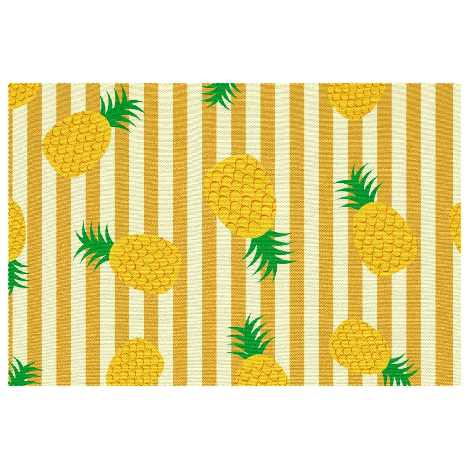 Set de table ananas chic à rayures jaunes haute résistance thermique pour table
