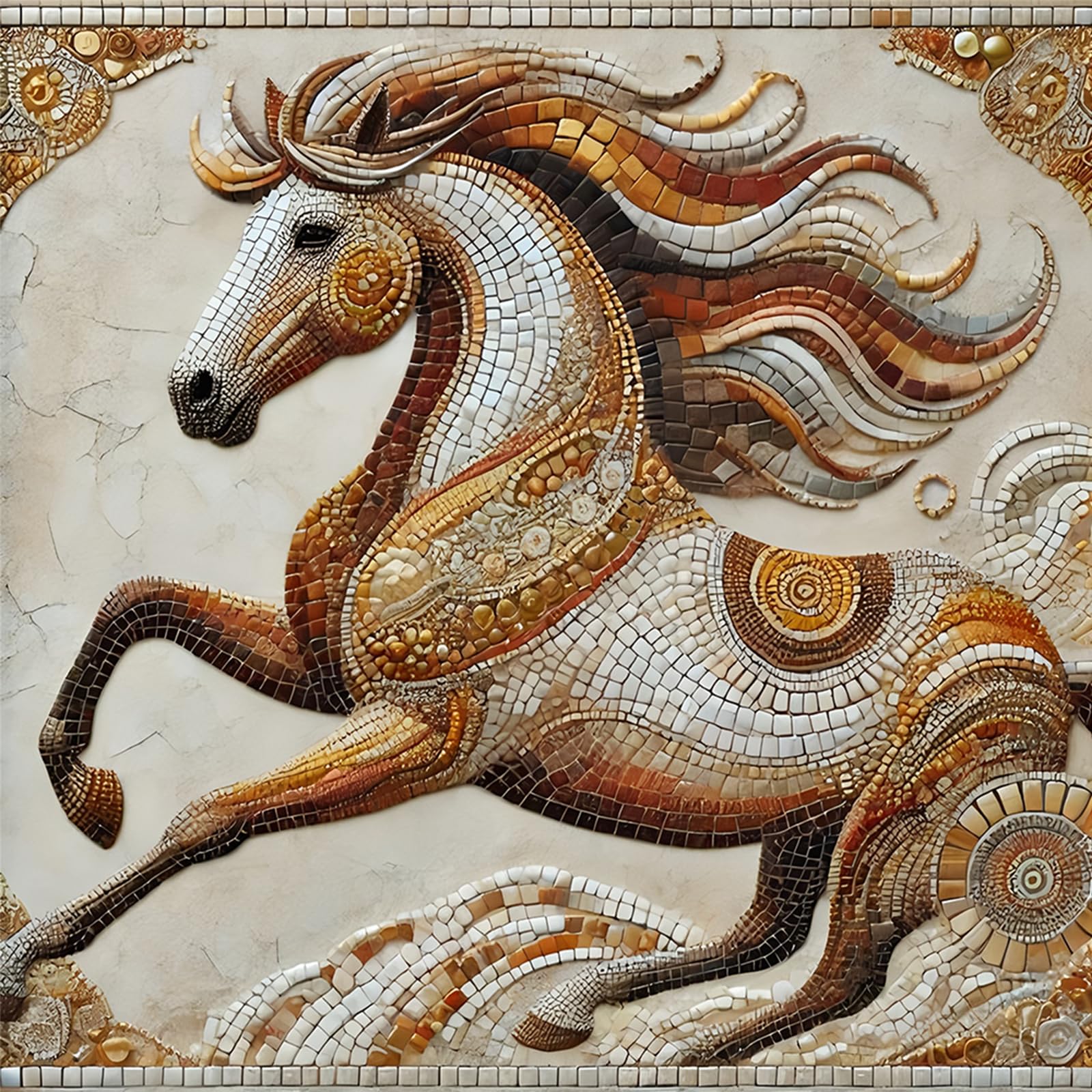 POETRYDRAW Horse Full DIY 5D Round Drill Gem Art Diamond Art Painting Kits for Adults/Beginners Gift Idea Home Decor Diamond Art Kits 15.75x15.75 in (Horse)