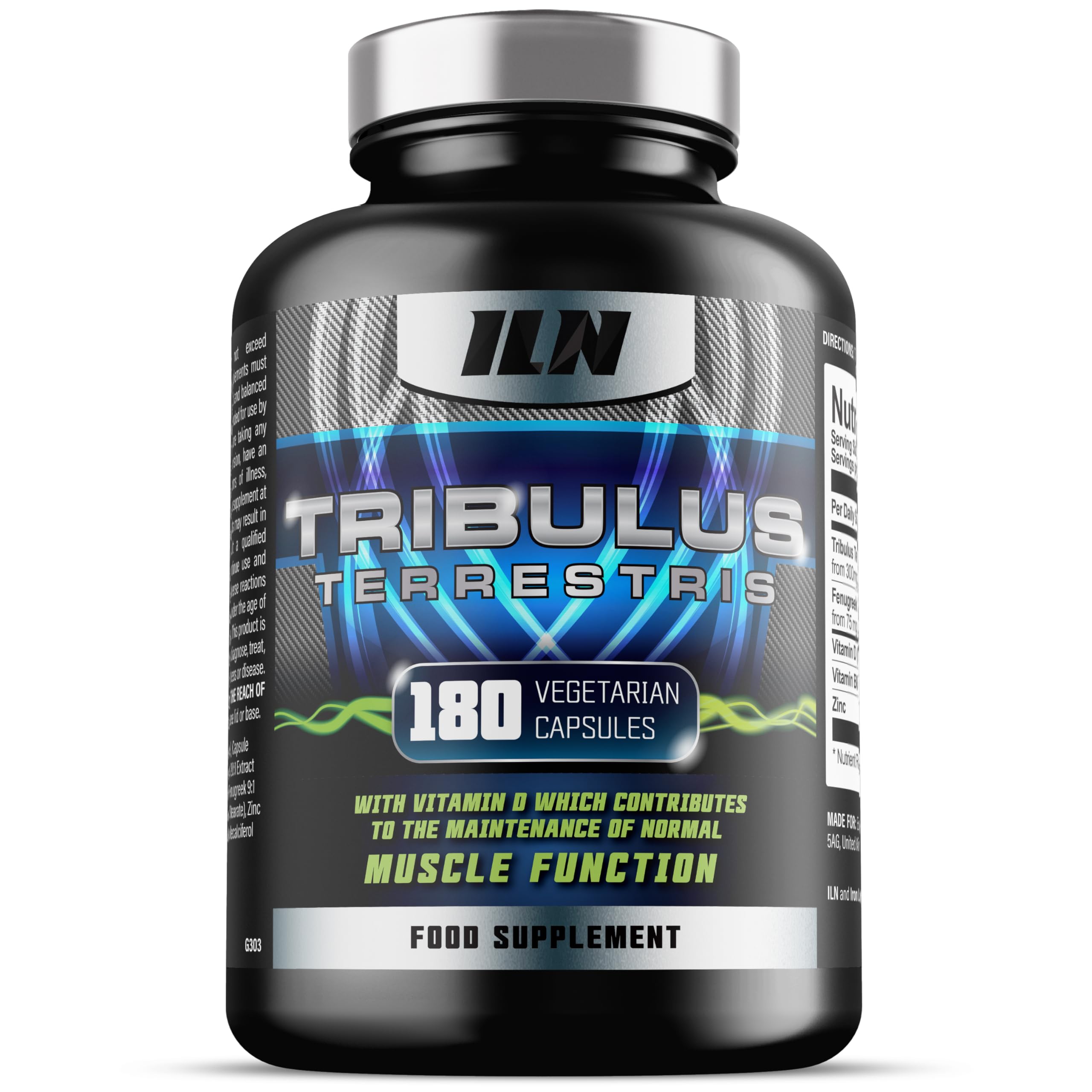 Iron Labs Nutrition, Tribulus Terrestris - Tribulus Terrestris Capsules - 6000mg Tribulus Equivalent per Serving - High Strength 20:1 Extract - 95% Saponins (180 Vegetarian Capsules)